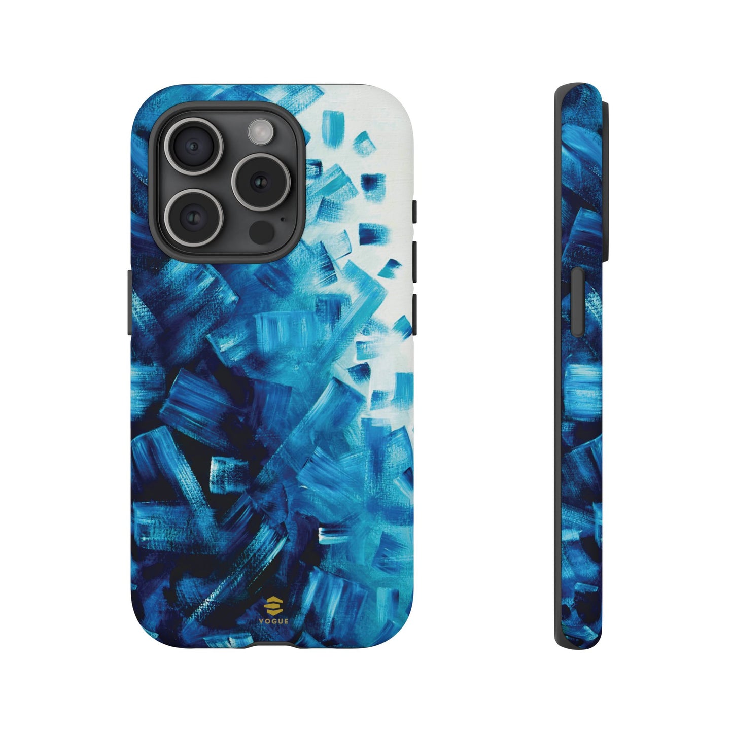 Funda para iPhone con diseño de océano pixelado en azul