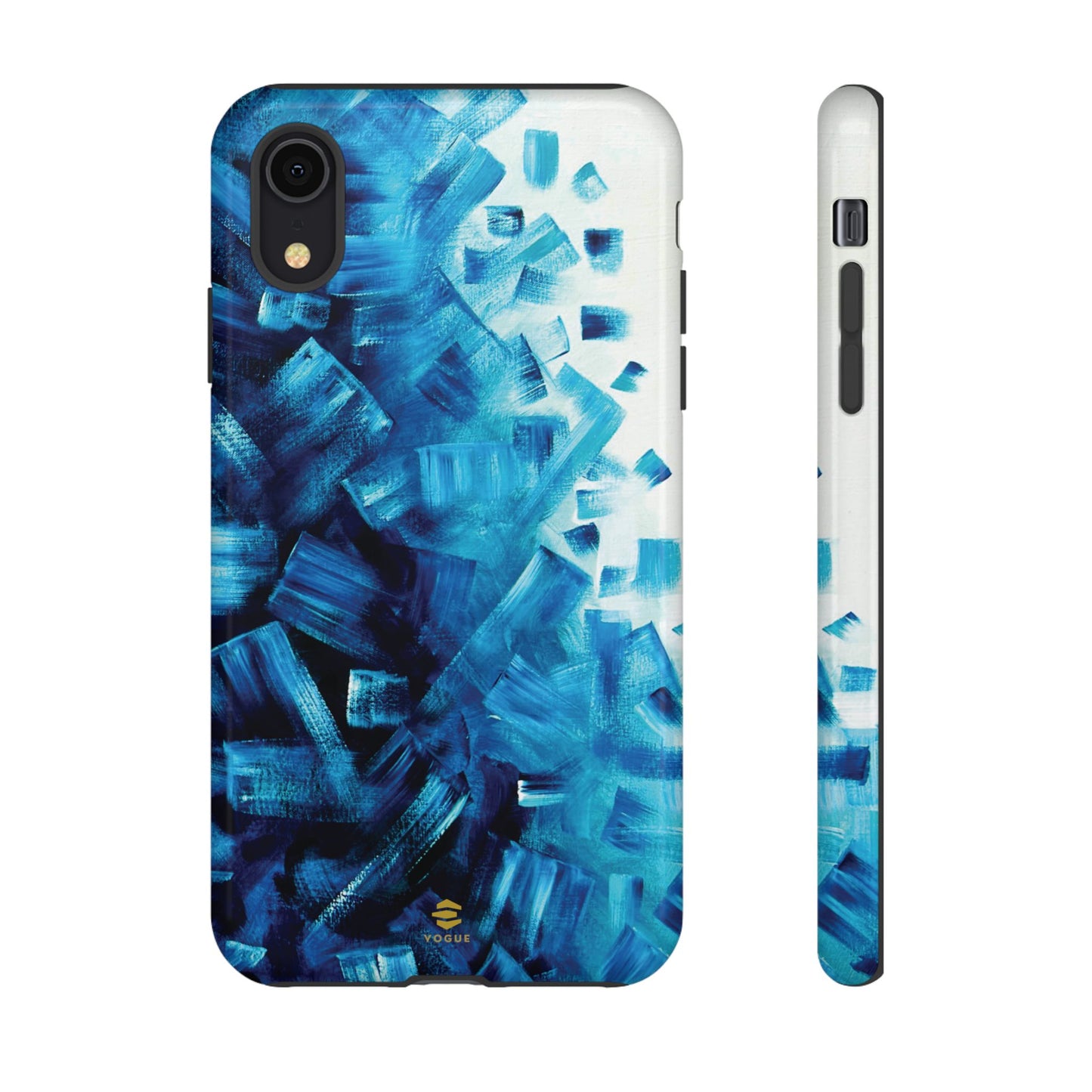Funda para iPhone con diseño de océano pixelado en azul