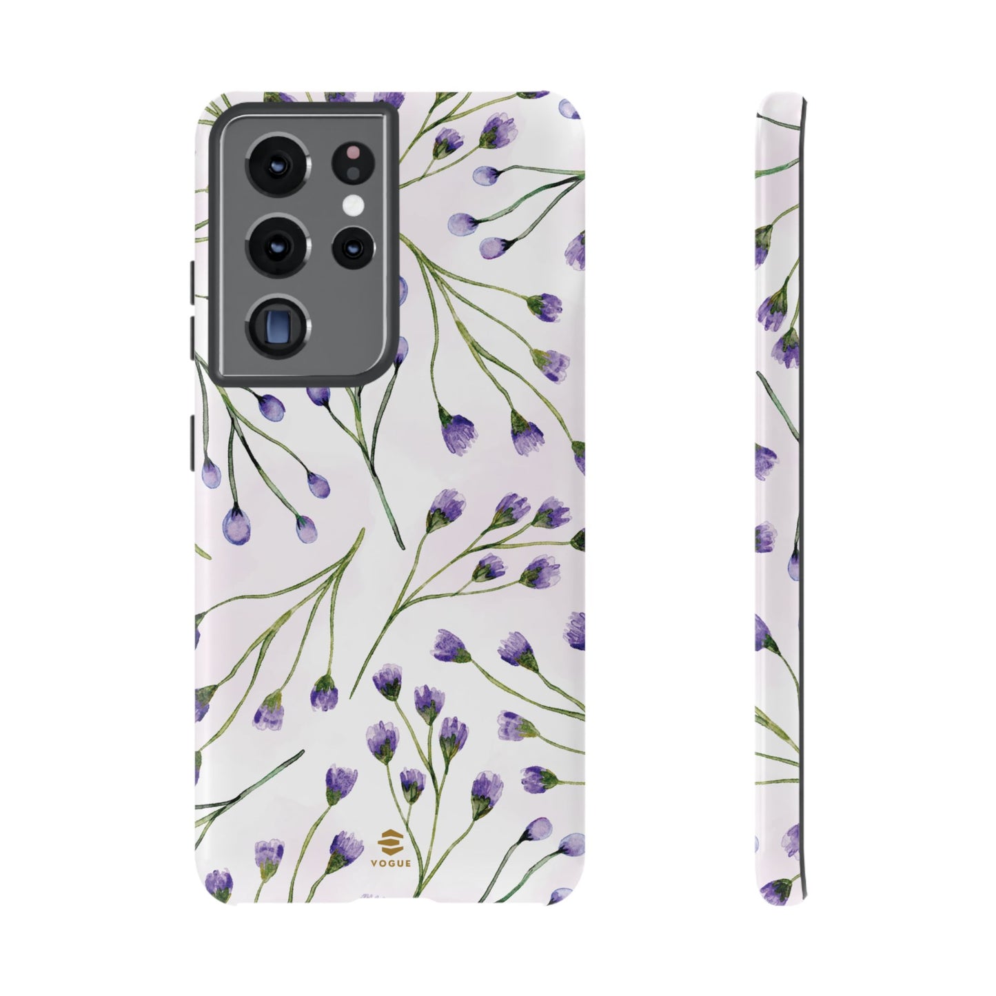 Funda para Samsung con diseño de flores de color lila