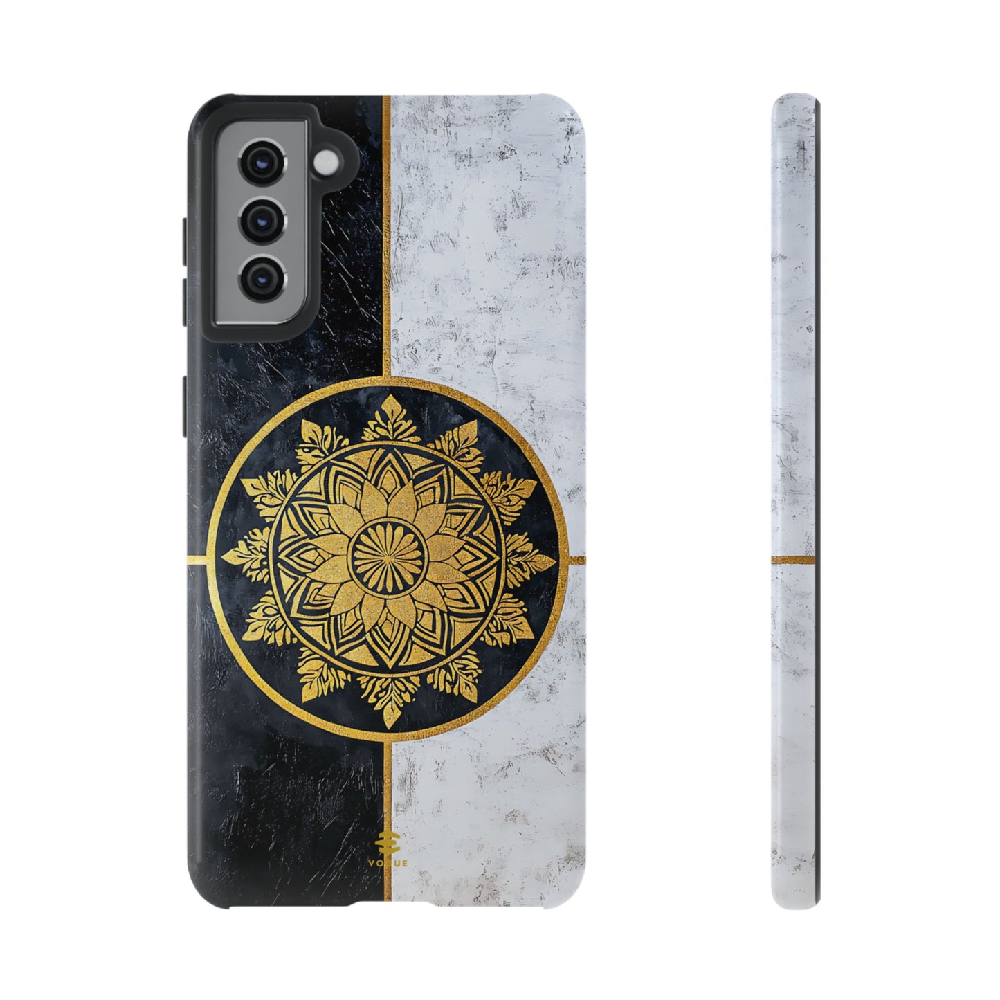 Funda para Samsung con diseño de mandala dorado