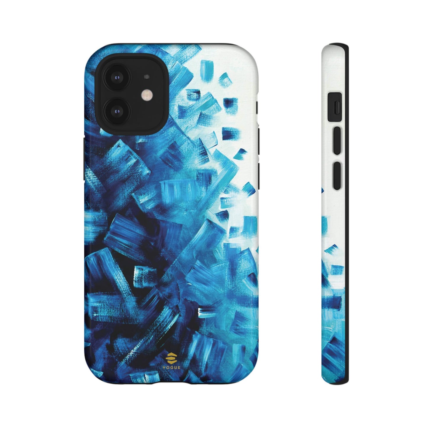 Funda para iPhone con diseño de océano pixelado en azul