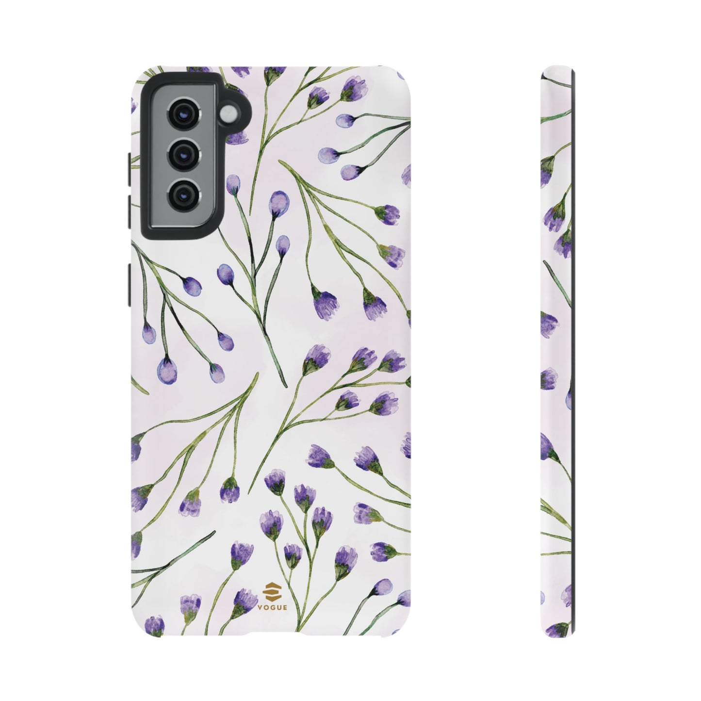 Funda para Samsung con diseño de flores de color lila