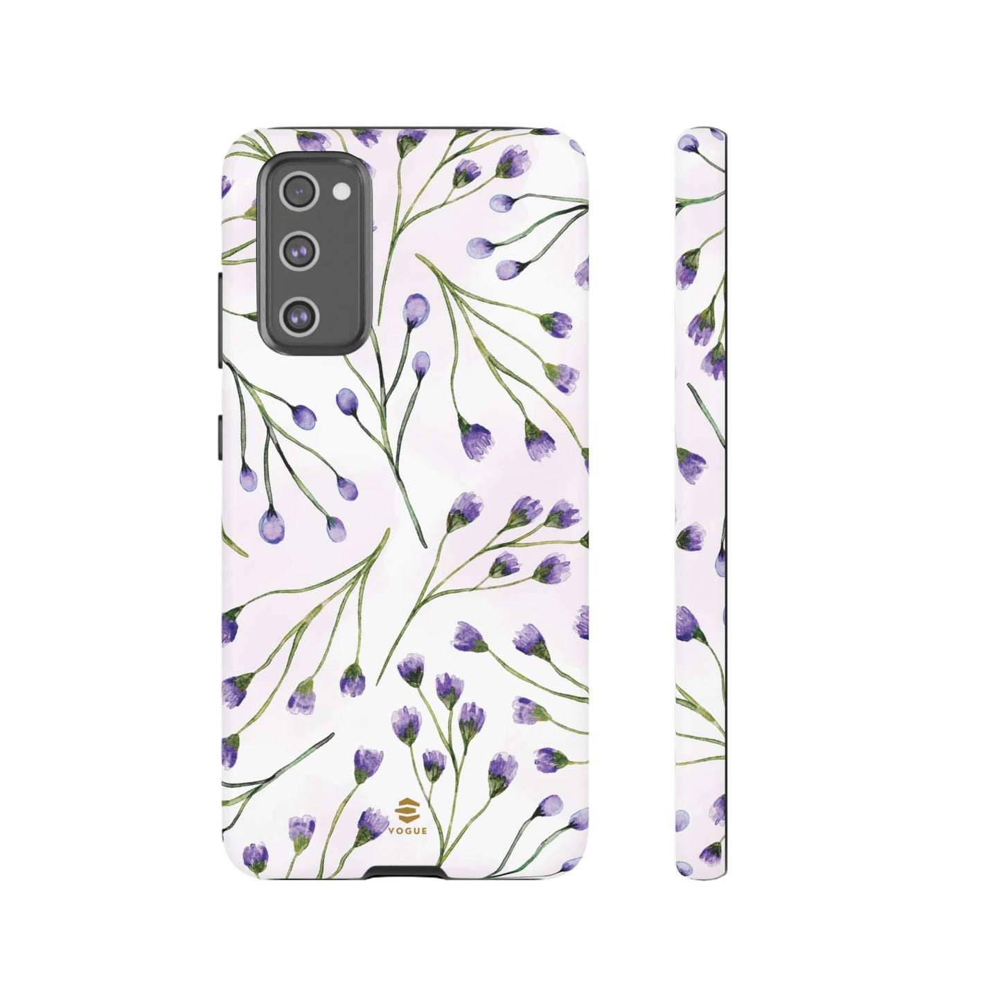 Funda para Samsung con diseño de flores de color lila