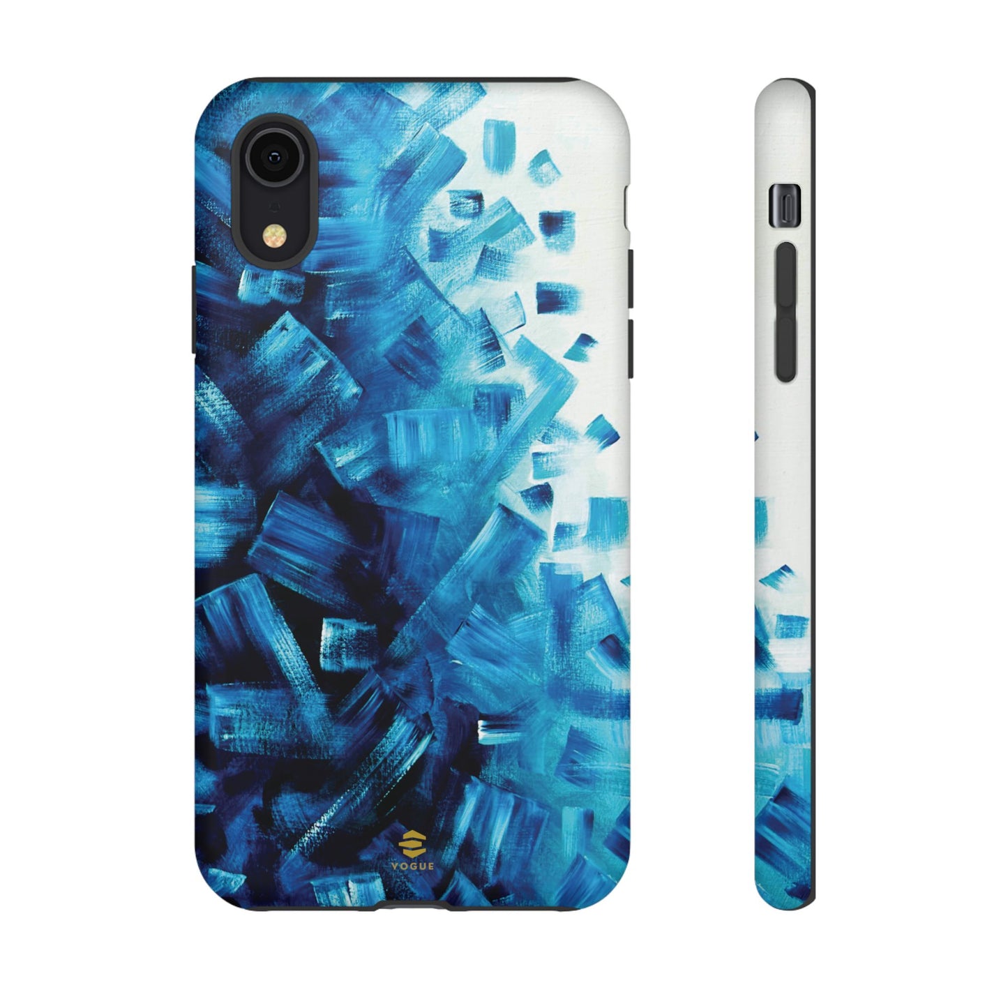 Funda para iPhone con diseño de océano pixelado en azul