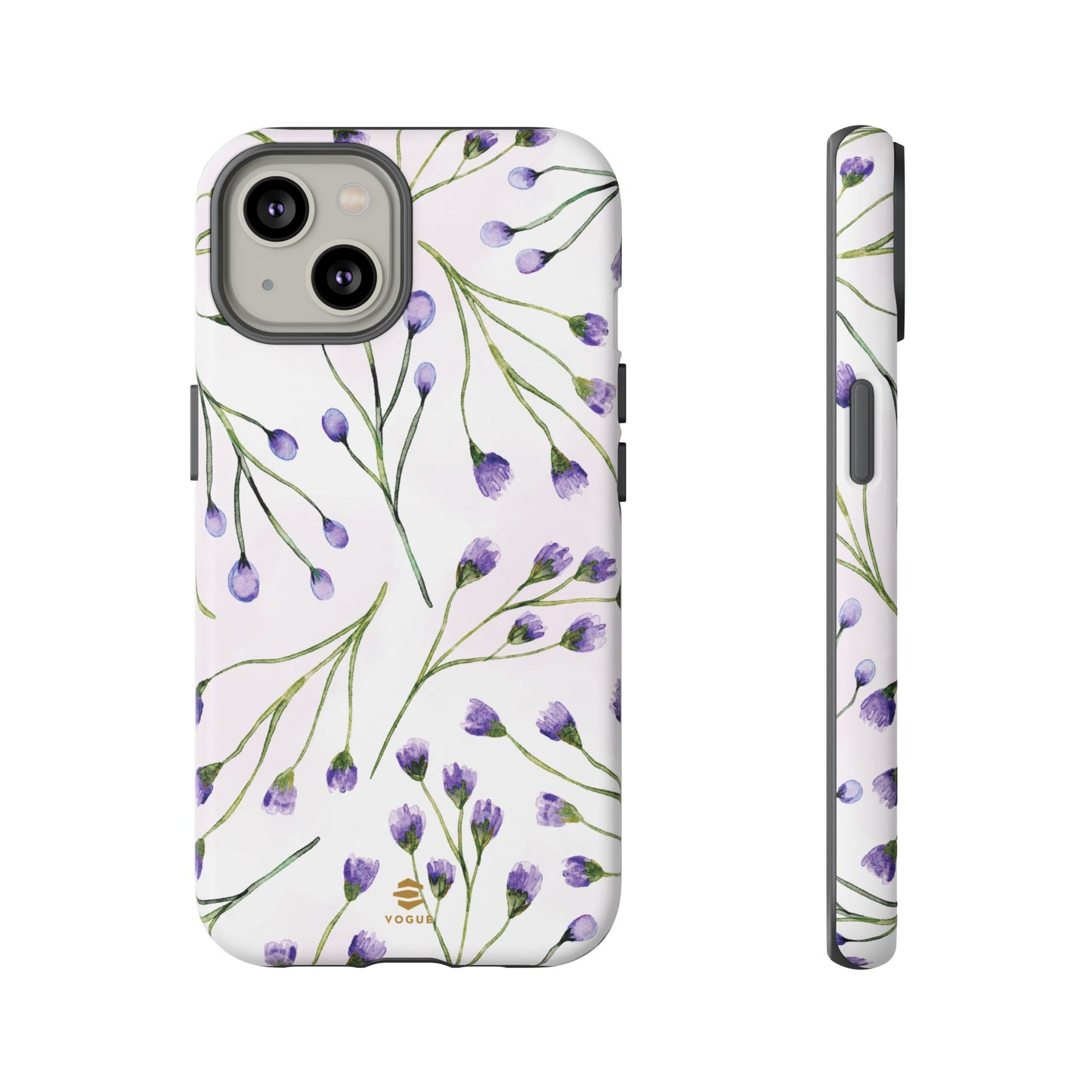 Funda para iPhone con diseño de flores de color lila