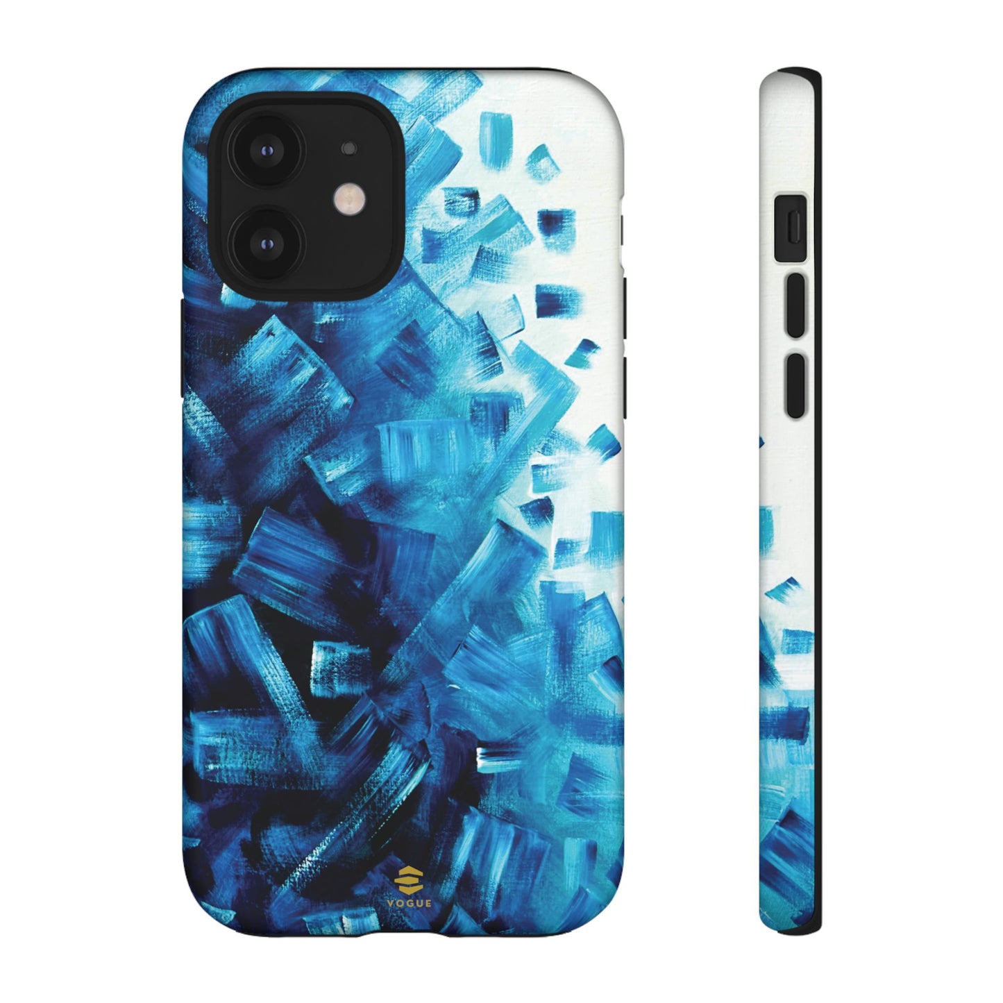 Funda para iPhone con diseño de océano pixelado en azul