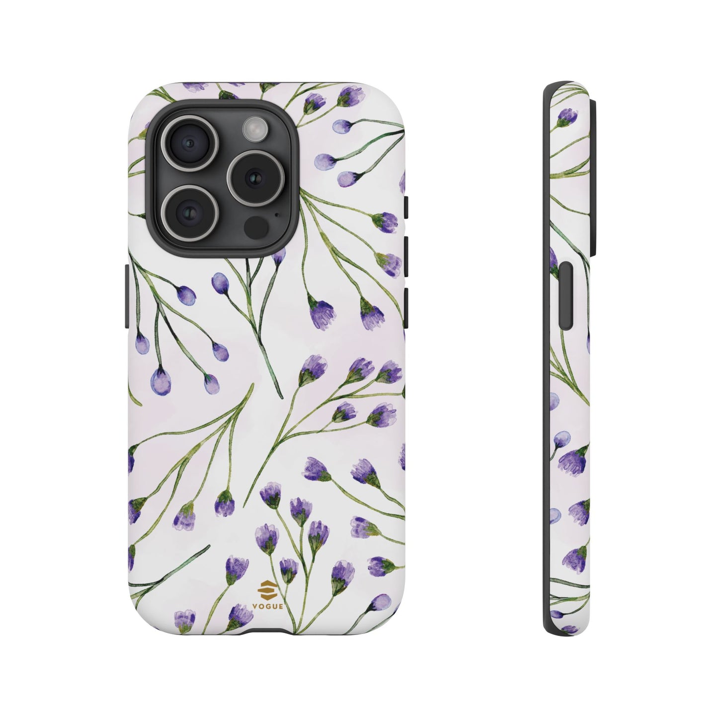 Funda para iPhone con diseño de flores de color lila