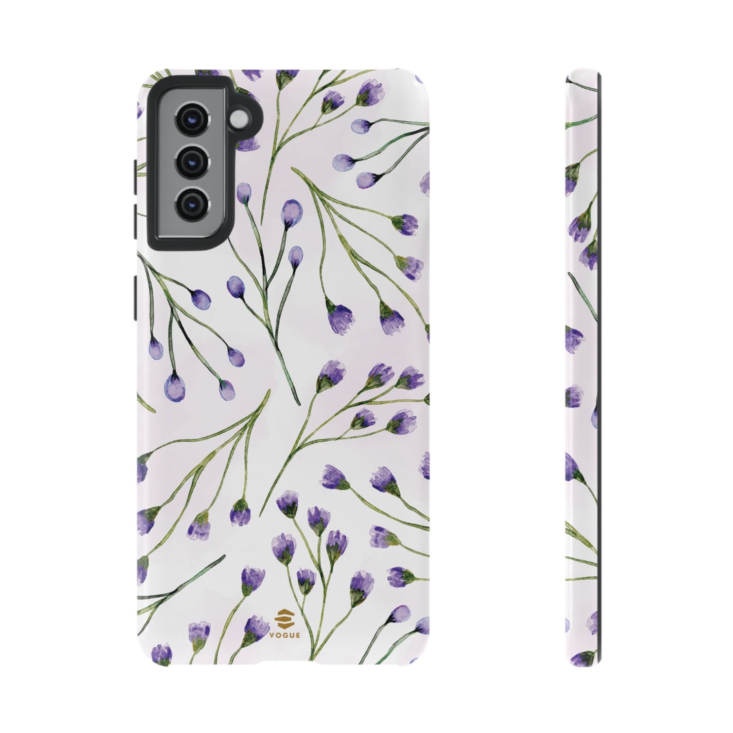 Funda para Samsung con diseño de flores de color lila