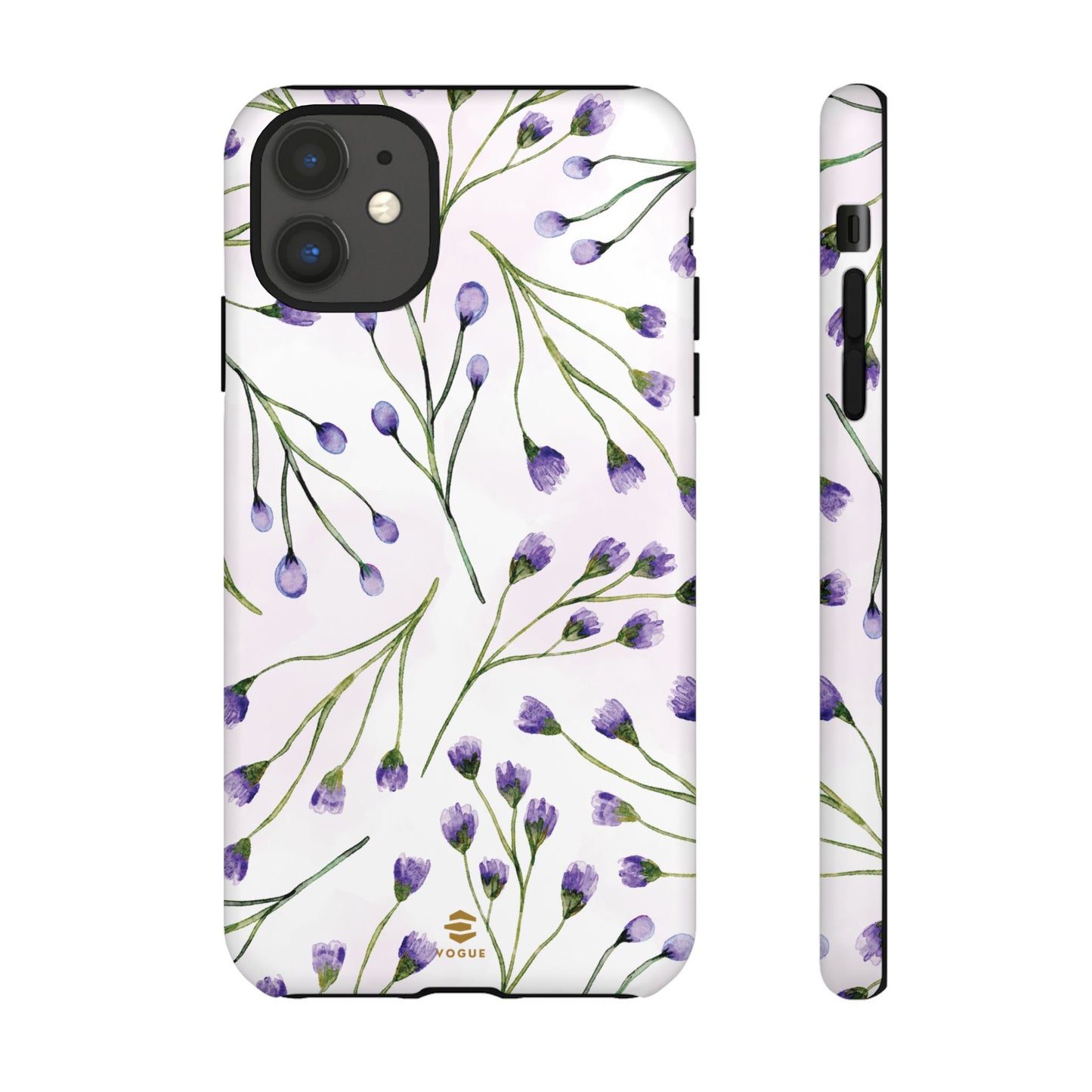 Funda para iPhone con diseño de flores de color lila