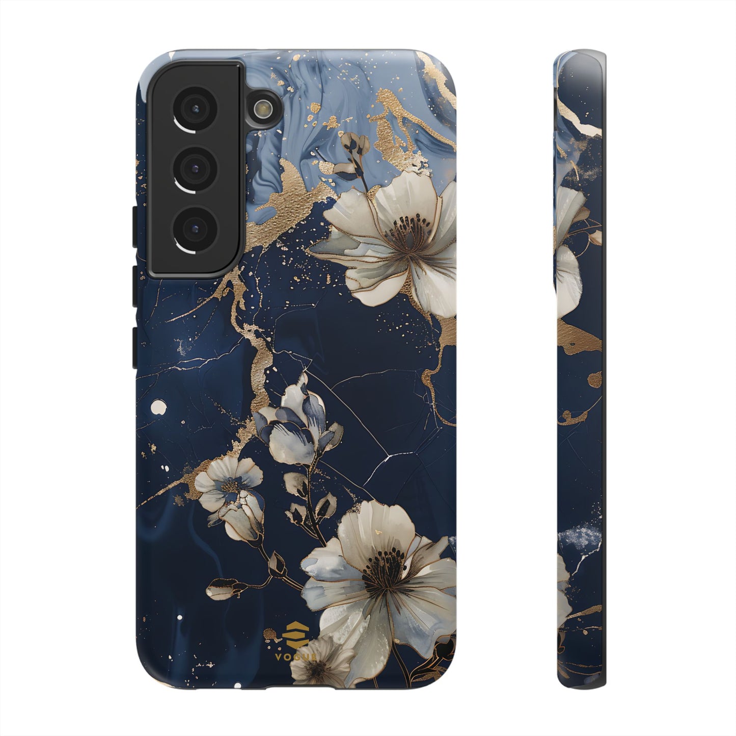 Funda Samsung con diseño floral de mármol