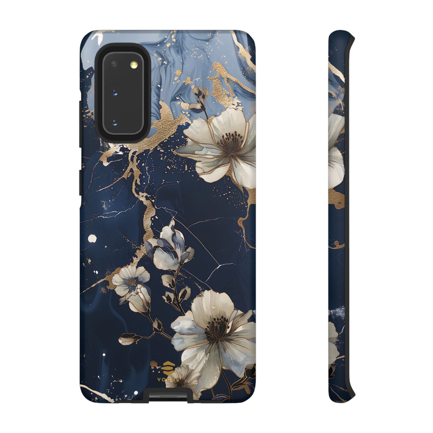 Funda Samsung con diseño floral de mármol