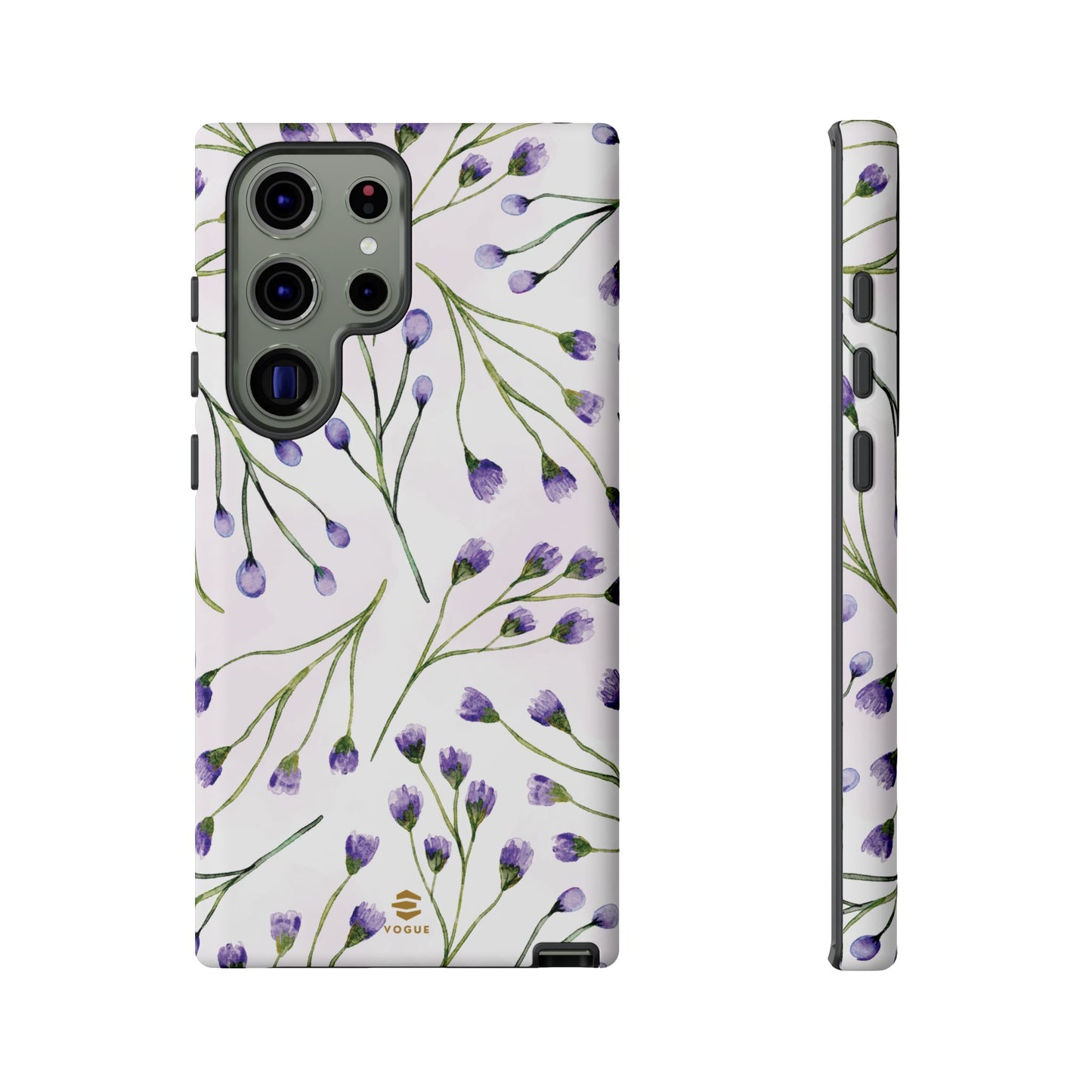 Funda para Samsung con diseño de flores de color lila