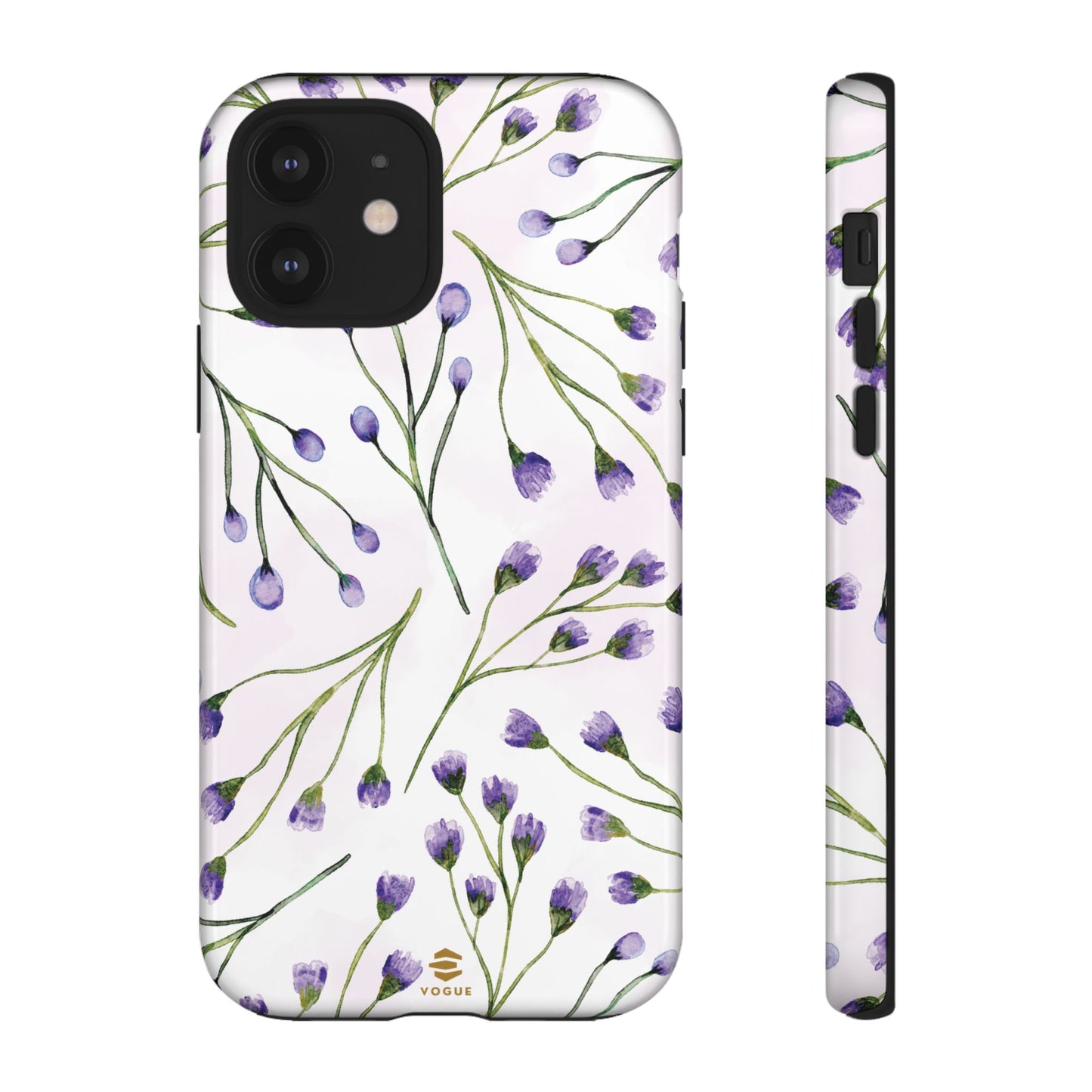 Funda para iPhone con diseño de flores de color lila