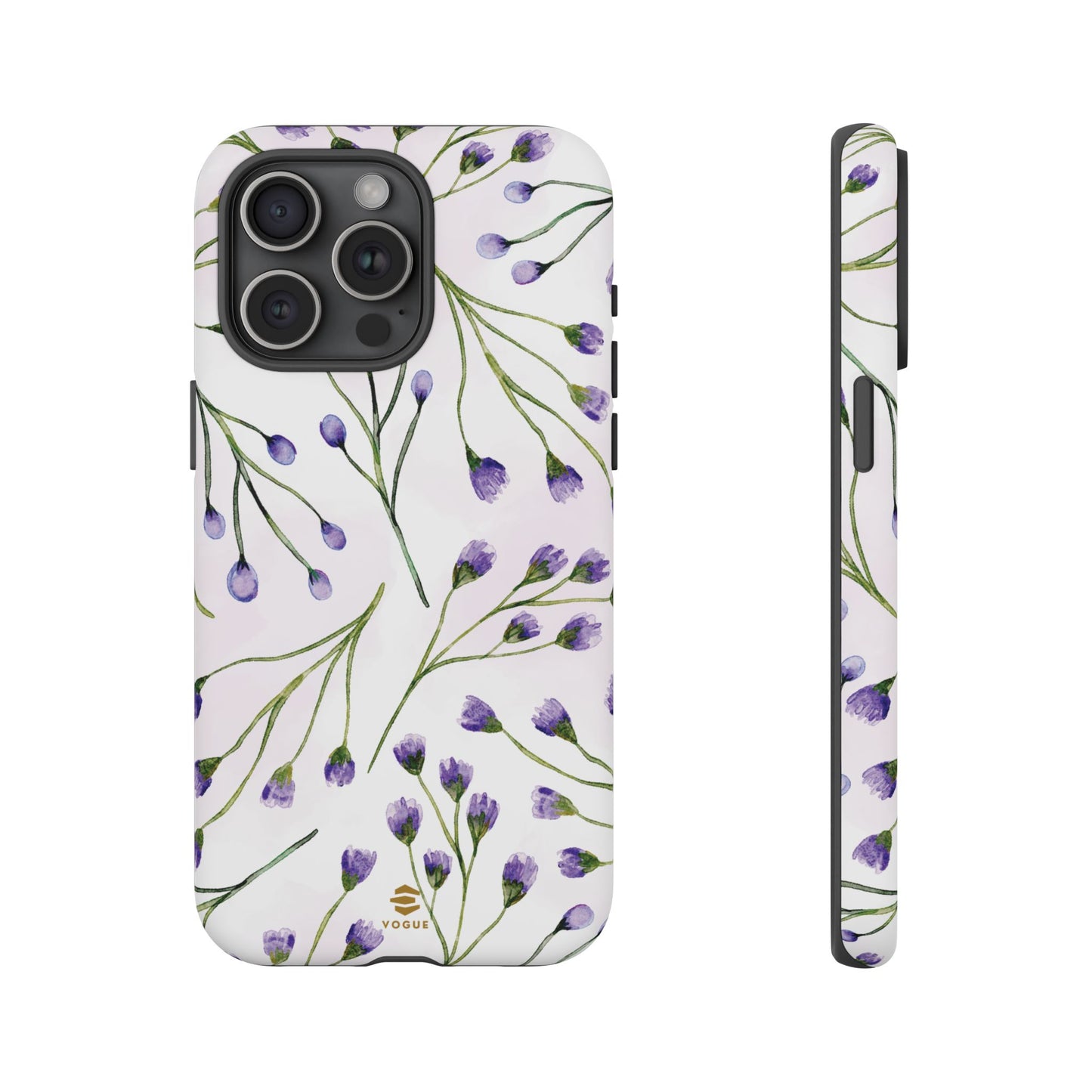 Funda para iPhone con diseño de flores de color lila