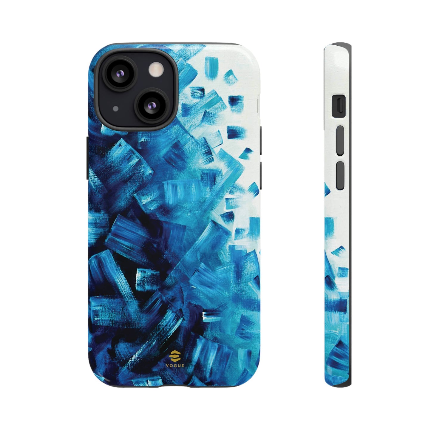 Funda para iPhone con diseño de océano pixelado en azul