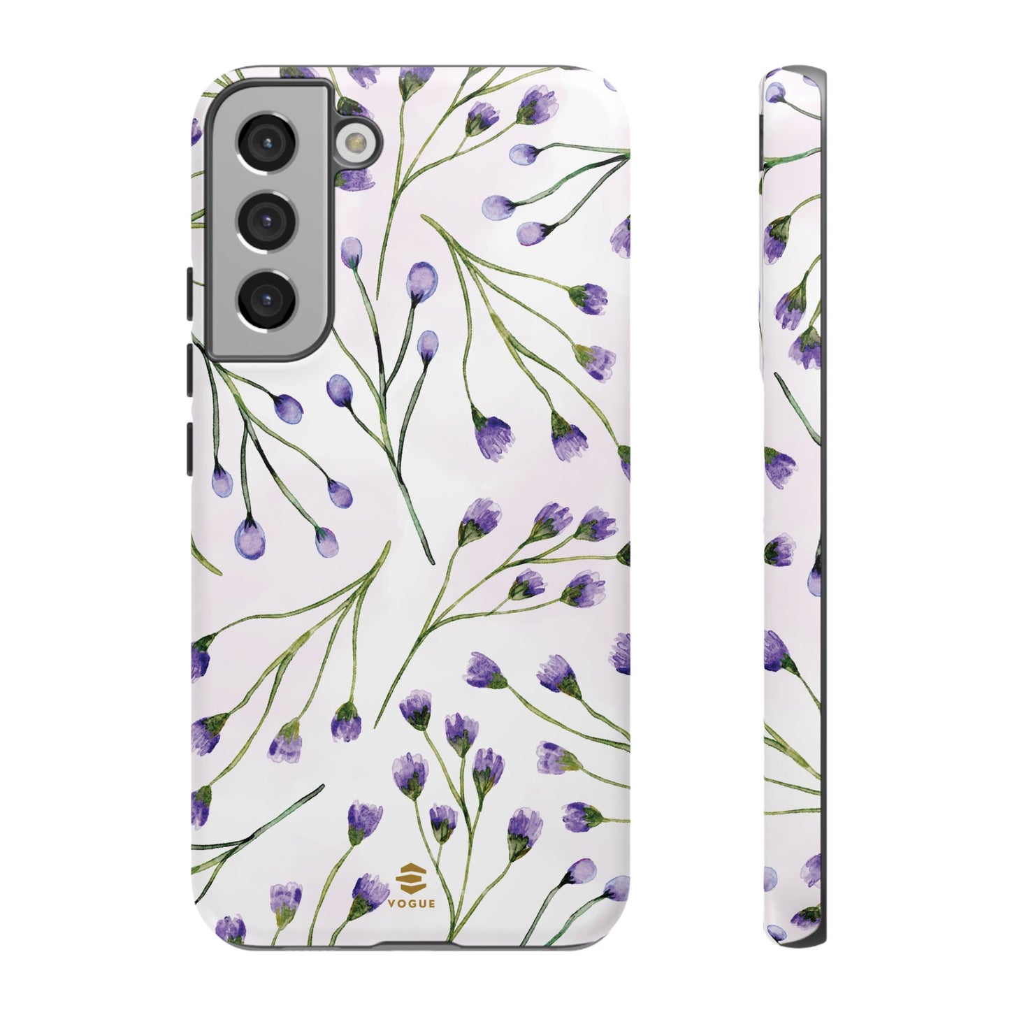 Funda para Samsung con diseño de flores de color lila