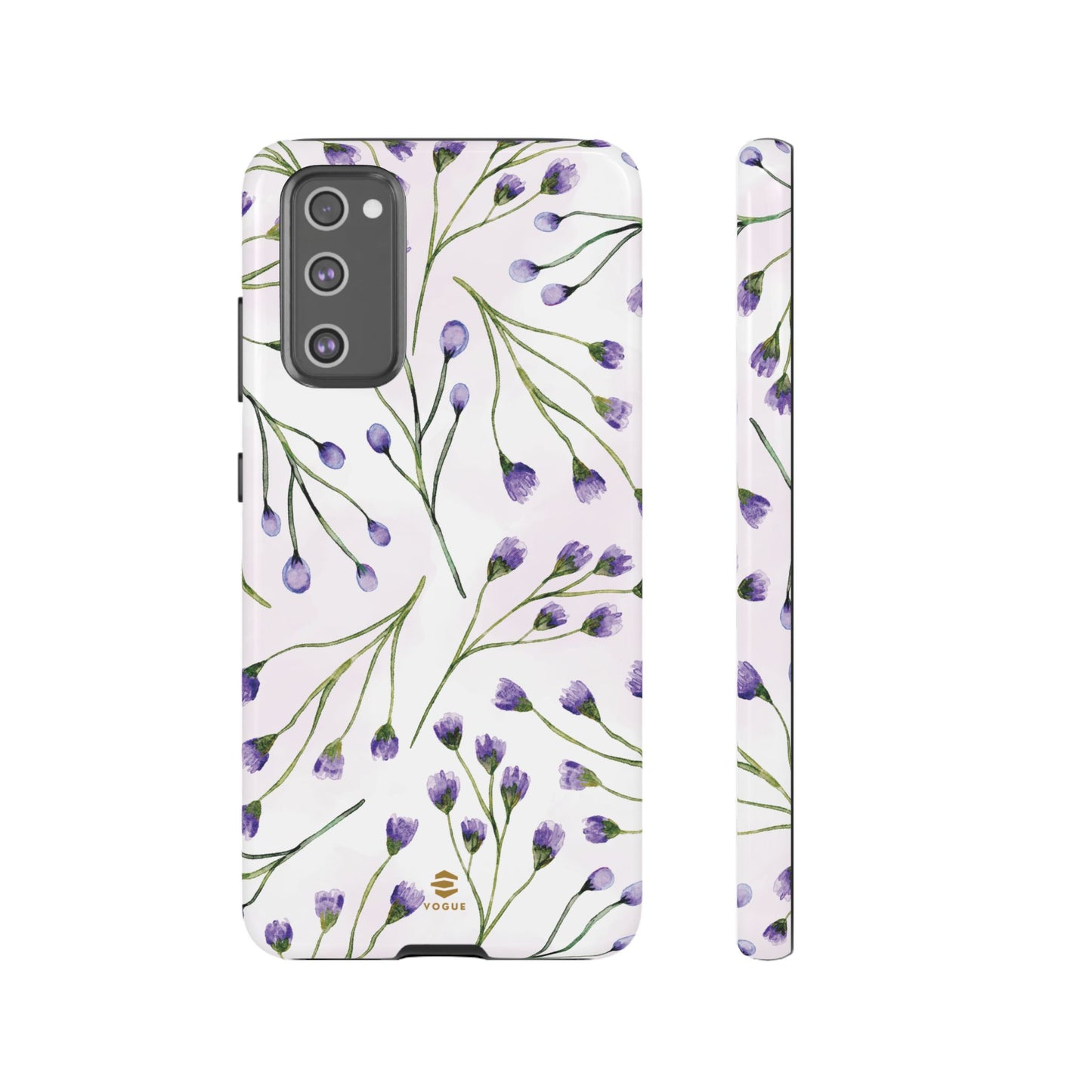 Funda para Samsung con diseño de flores de color lila