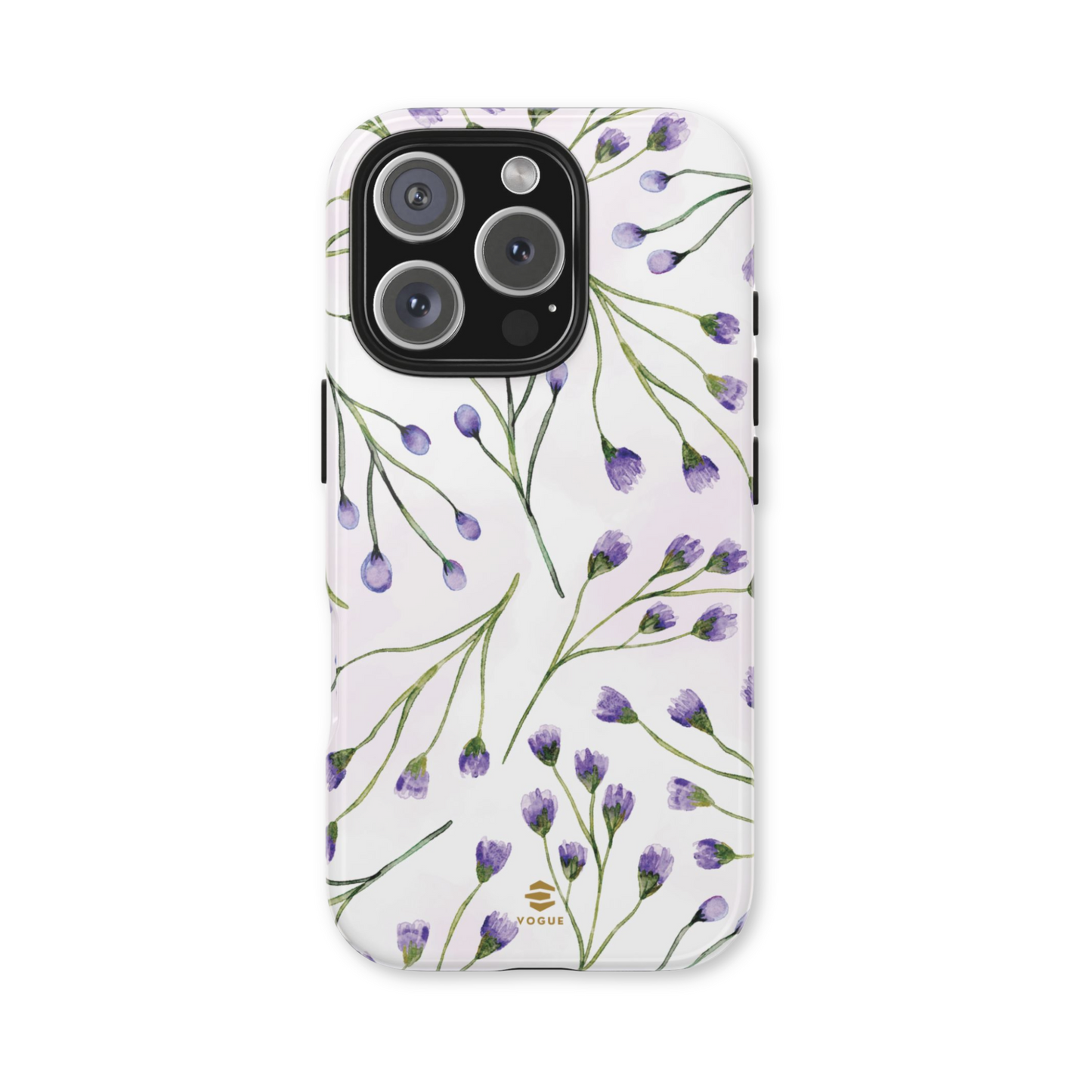 Funda para iPhone con diseño de flores de color lila