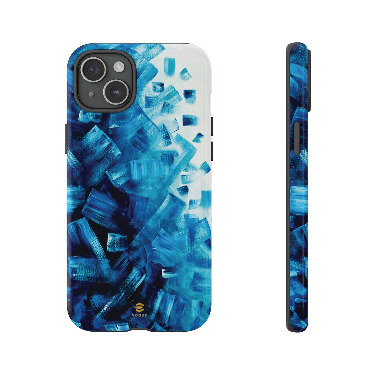 Funda para iPhone con diseño de océano pixelado en azul