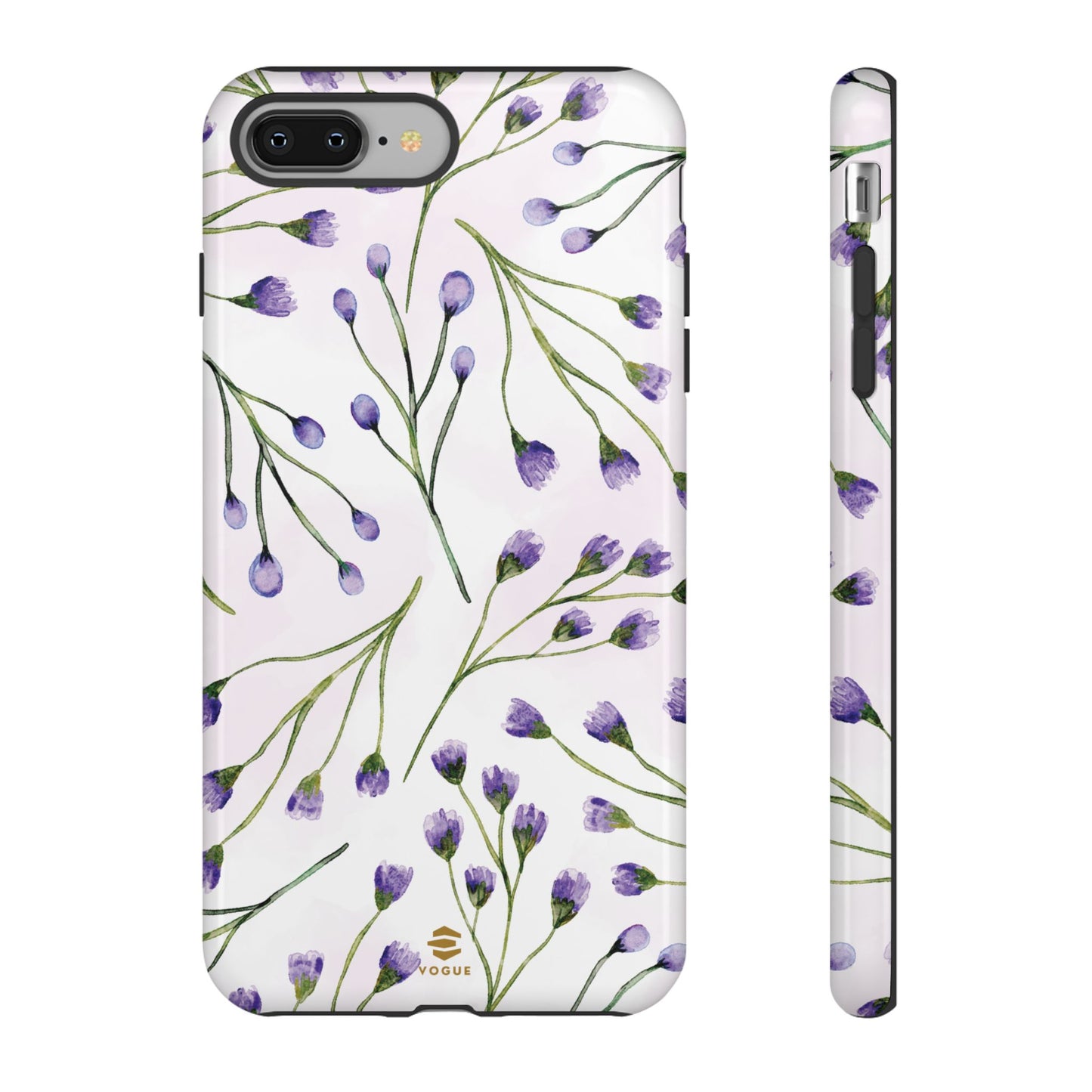 Funda para iPhone con diseño de flores de color lila