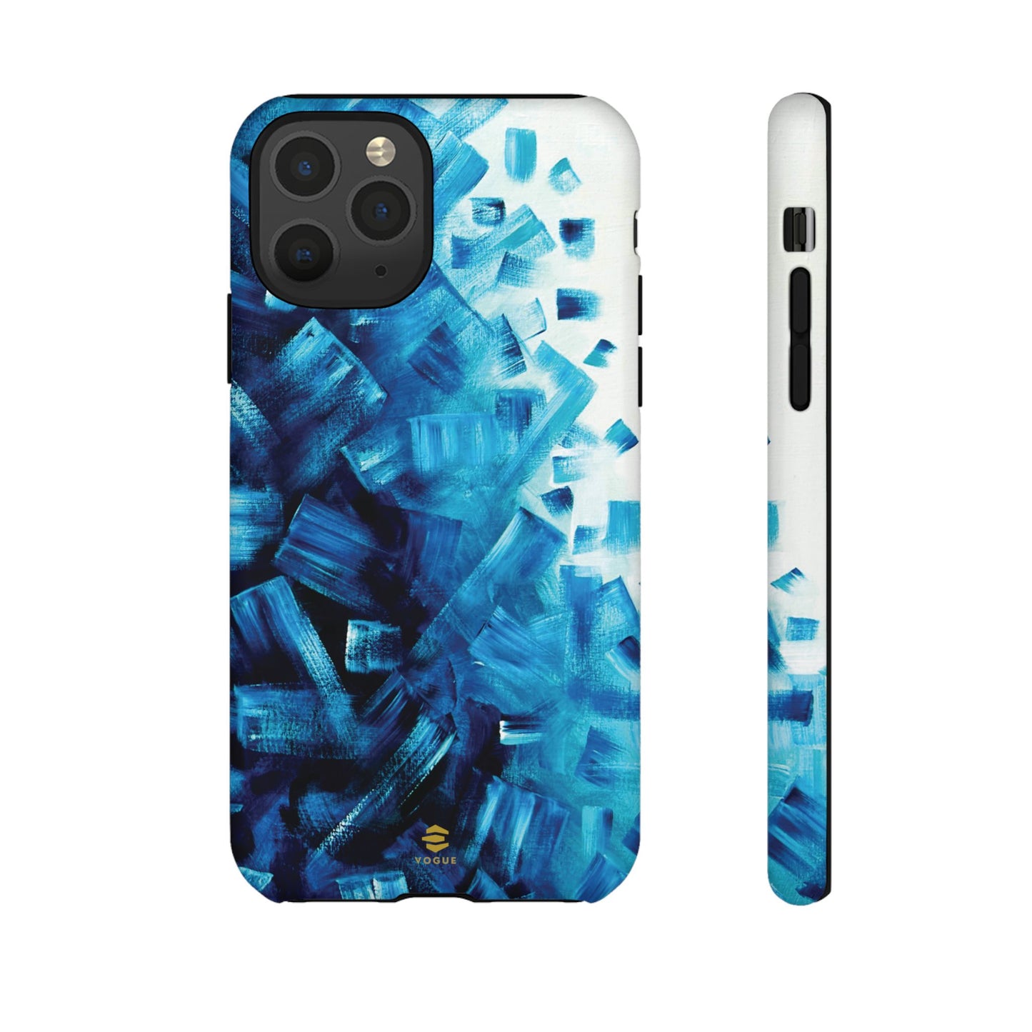 Funda para iPhone con diseño de océano pixelado en azul