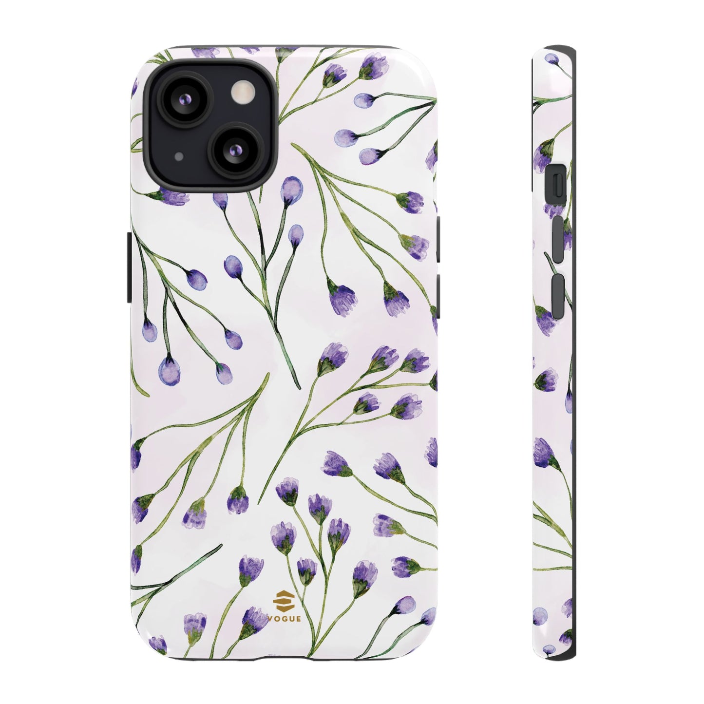 Funda para iPhone con diseño de flores de color lila