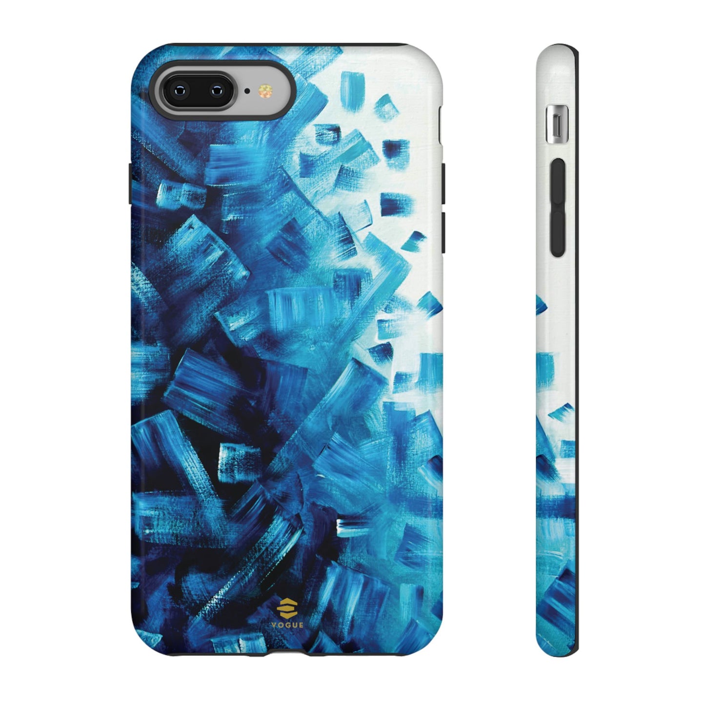 Funda para iPhone con diseño de océano pixelado en azul