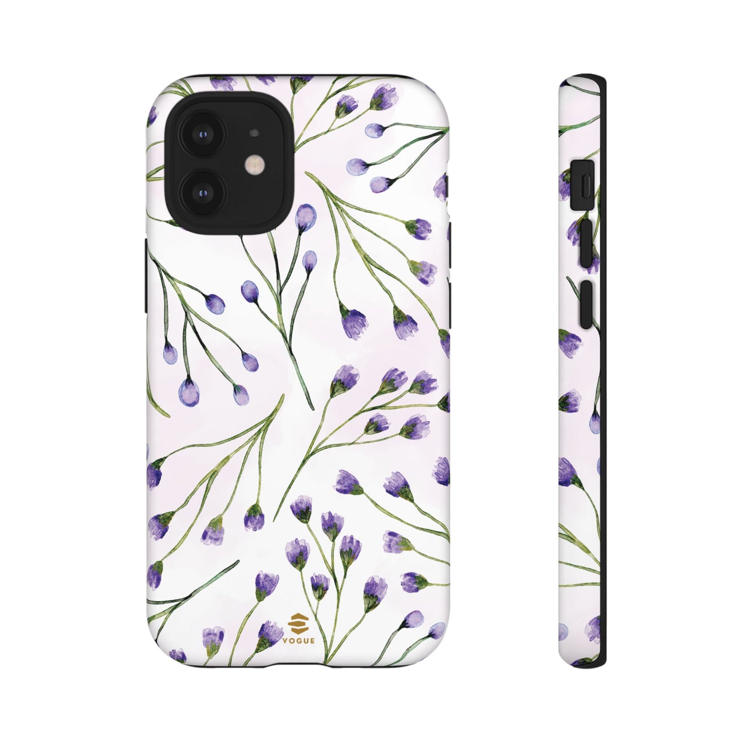Funda para iPhone con diseño de flores de color lila