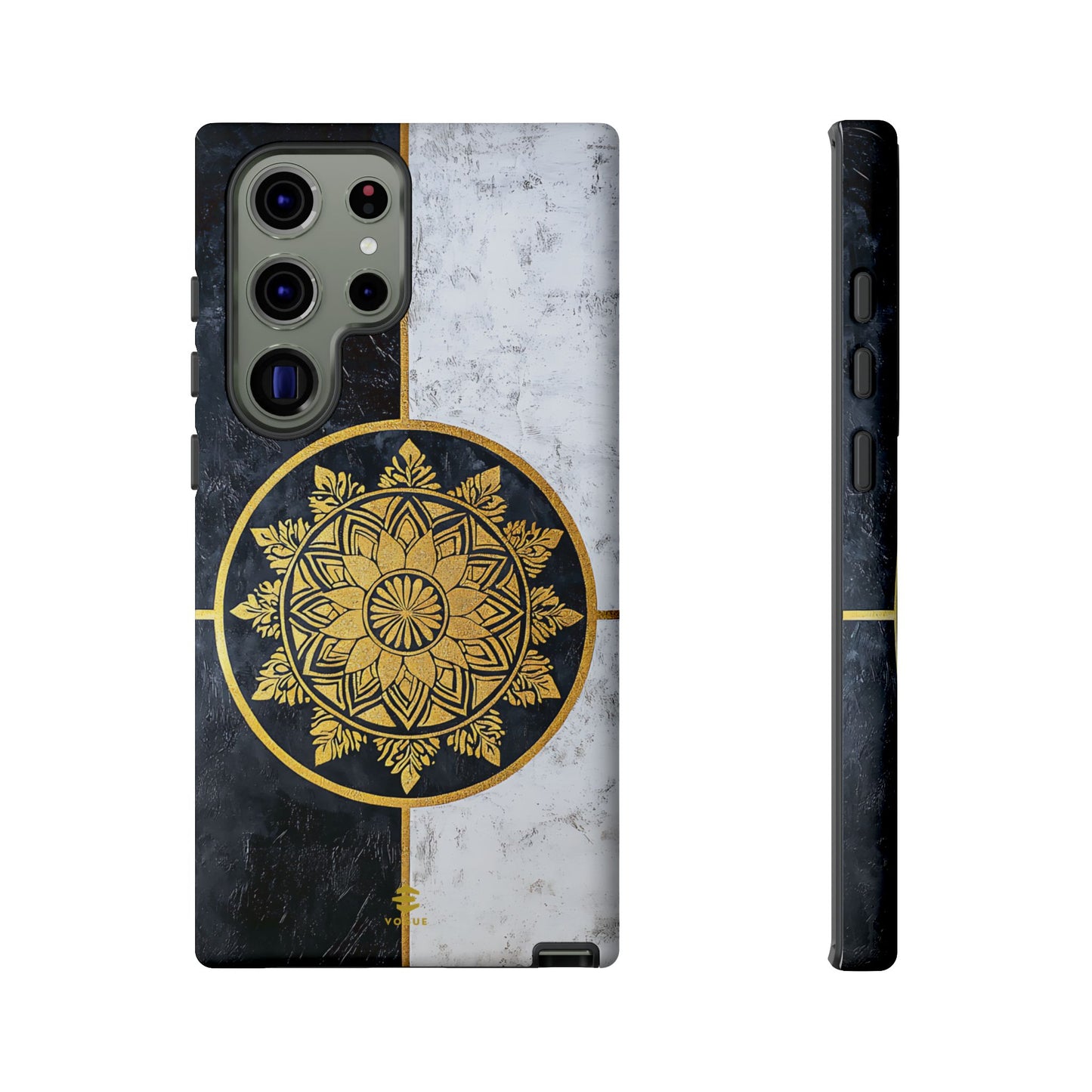 Funda para Samsung con diseño de mandala dorado
