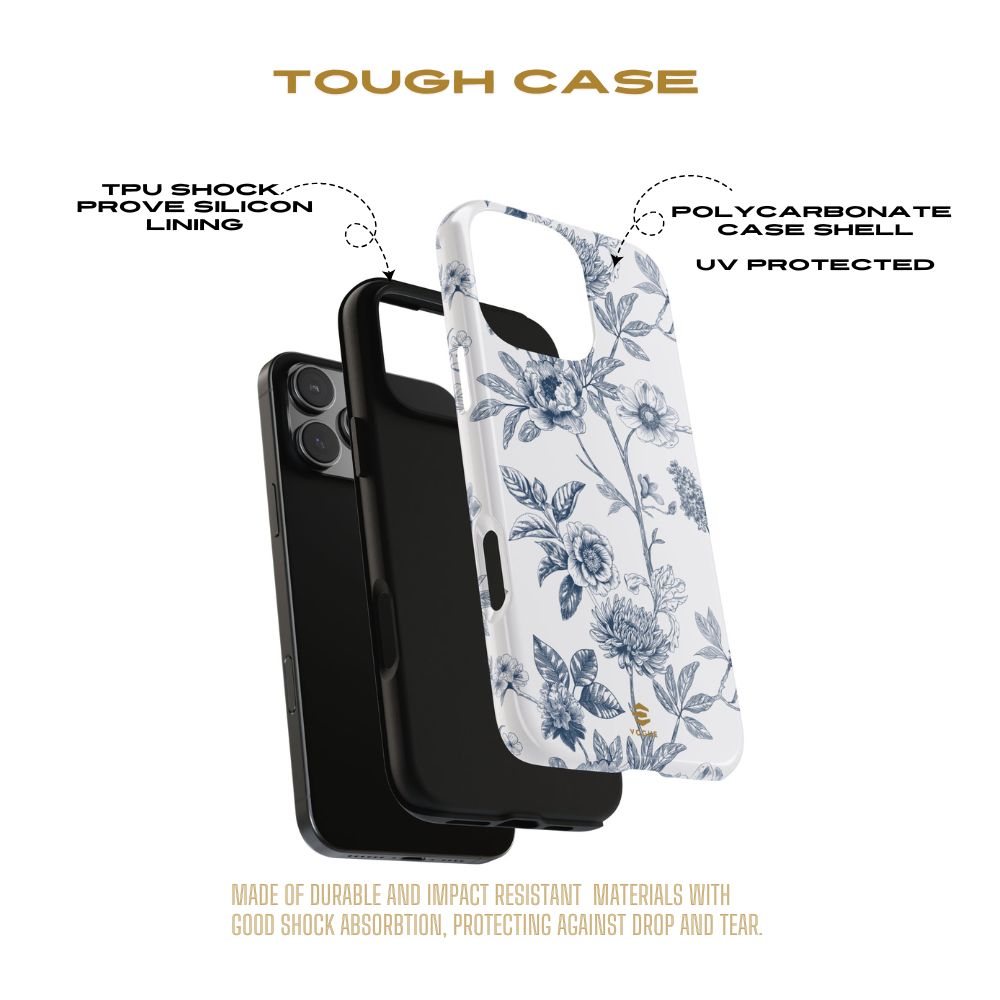 Floral Line Art Tough Phone Case iPhone
