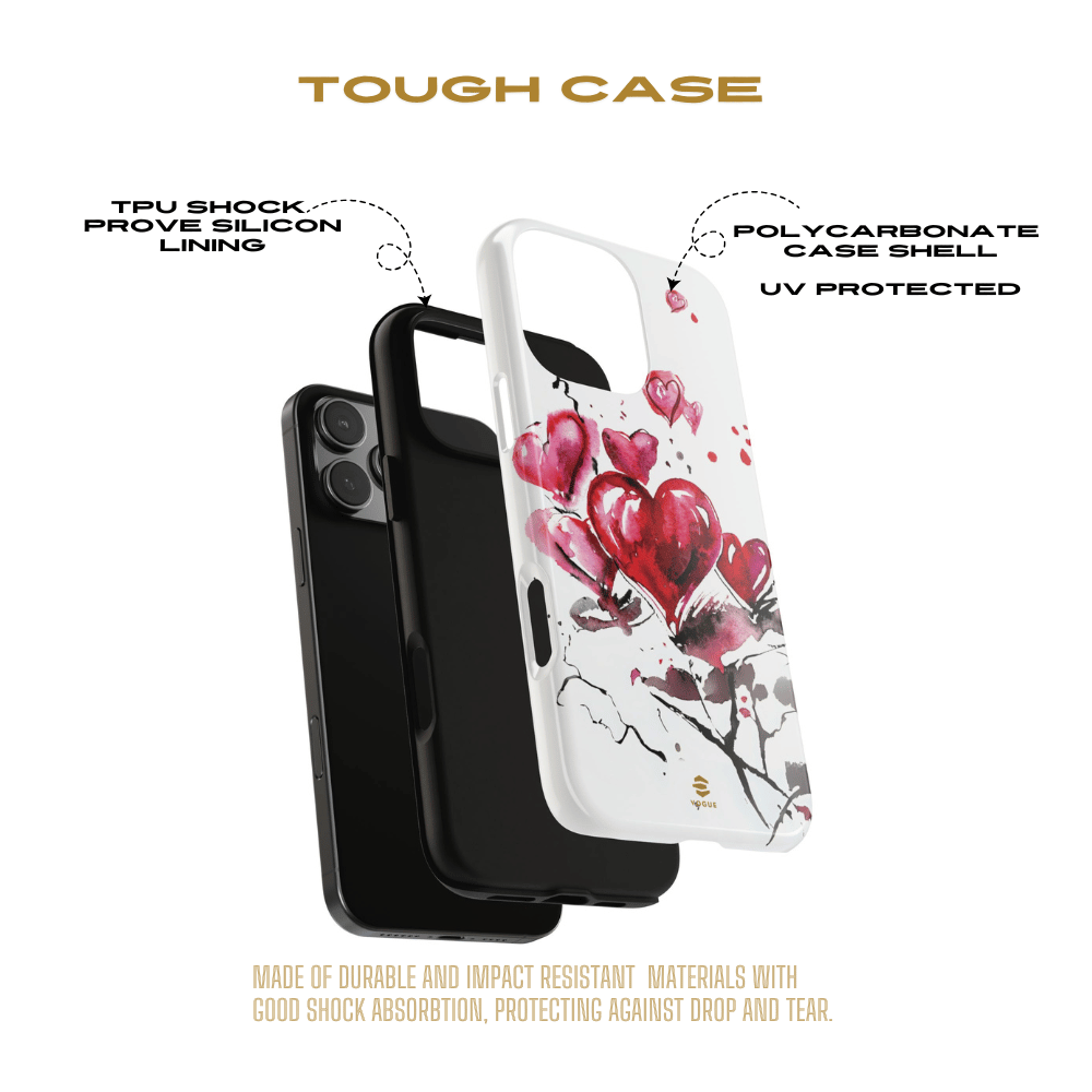 Abstract Hearts Art - iPhone Case, Love, Valentine's Day Gift for Her Protective tough Cover