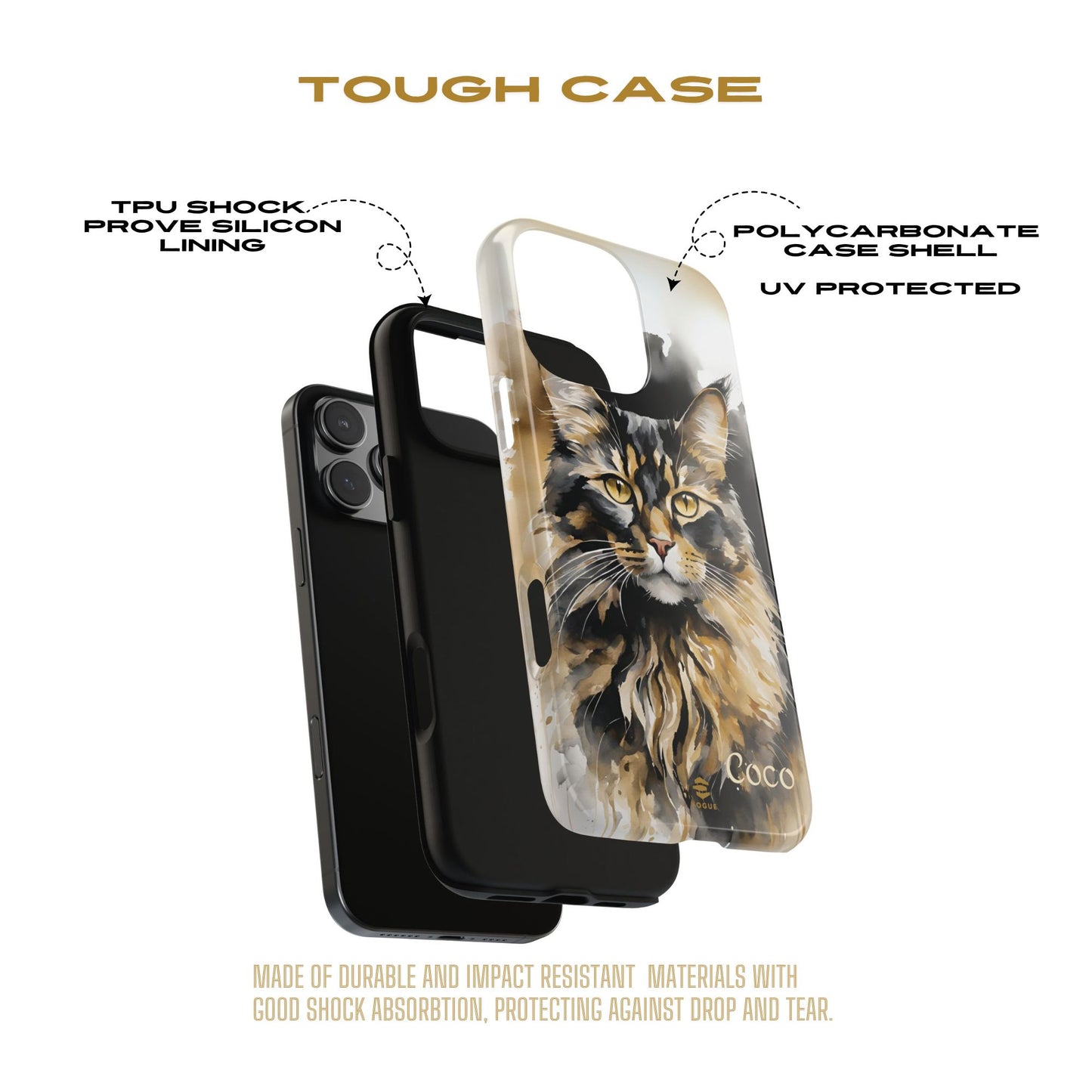 Custom Meow Cat iPhone Tough Phone Case