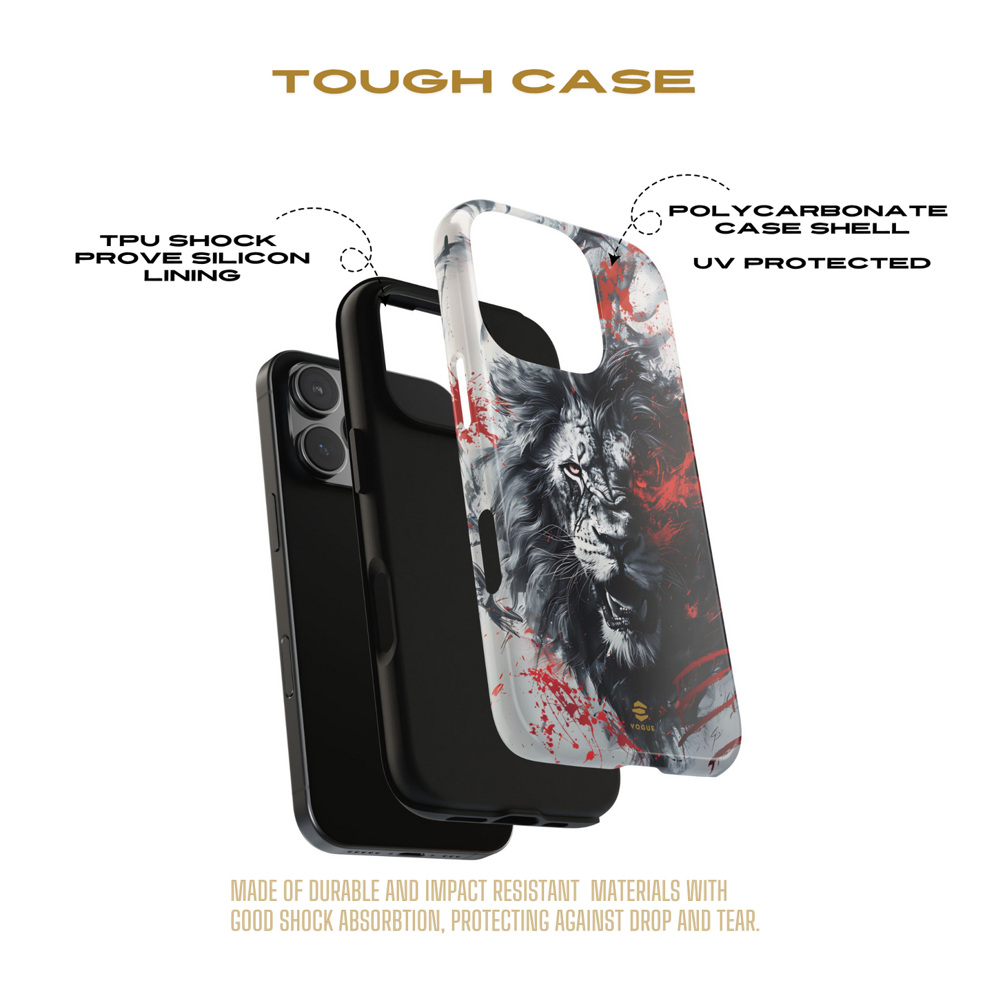 Funda para iPhone con diseño de león rugiente