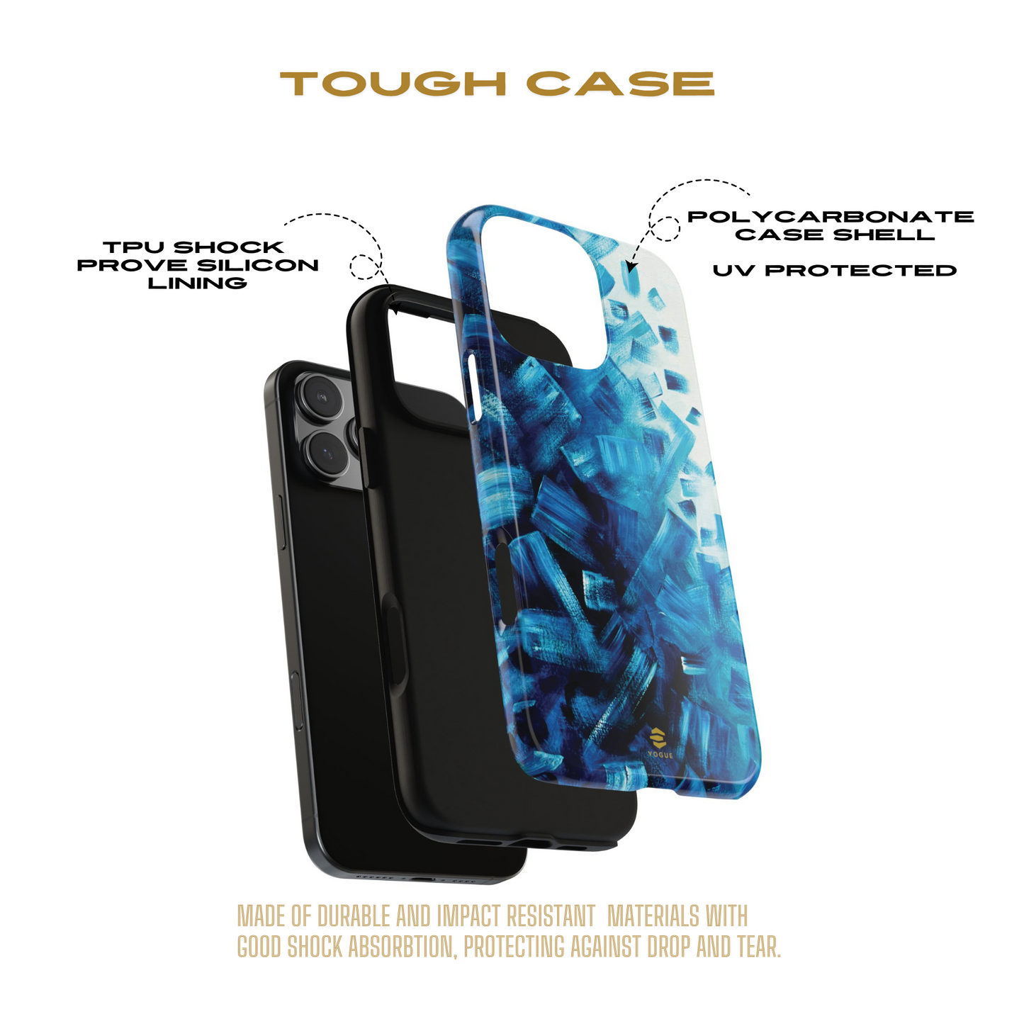 Funda para iPhone con diseño de océano pixelado en azul