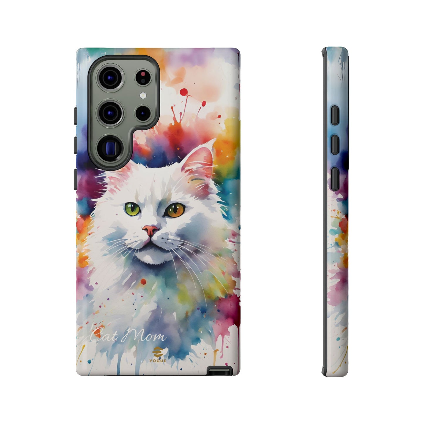 Custom White Cat Samsung Galaxy Tough Phone Case