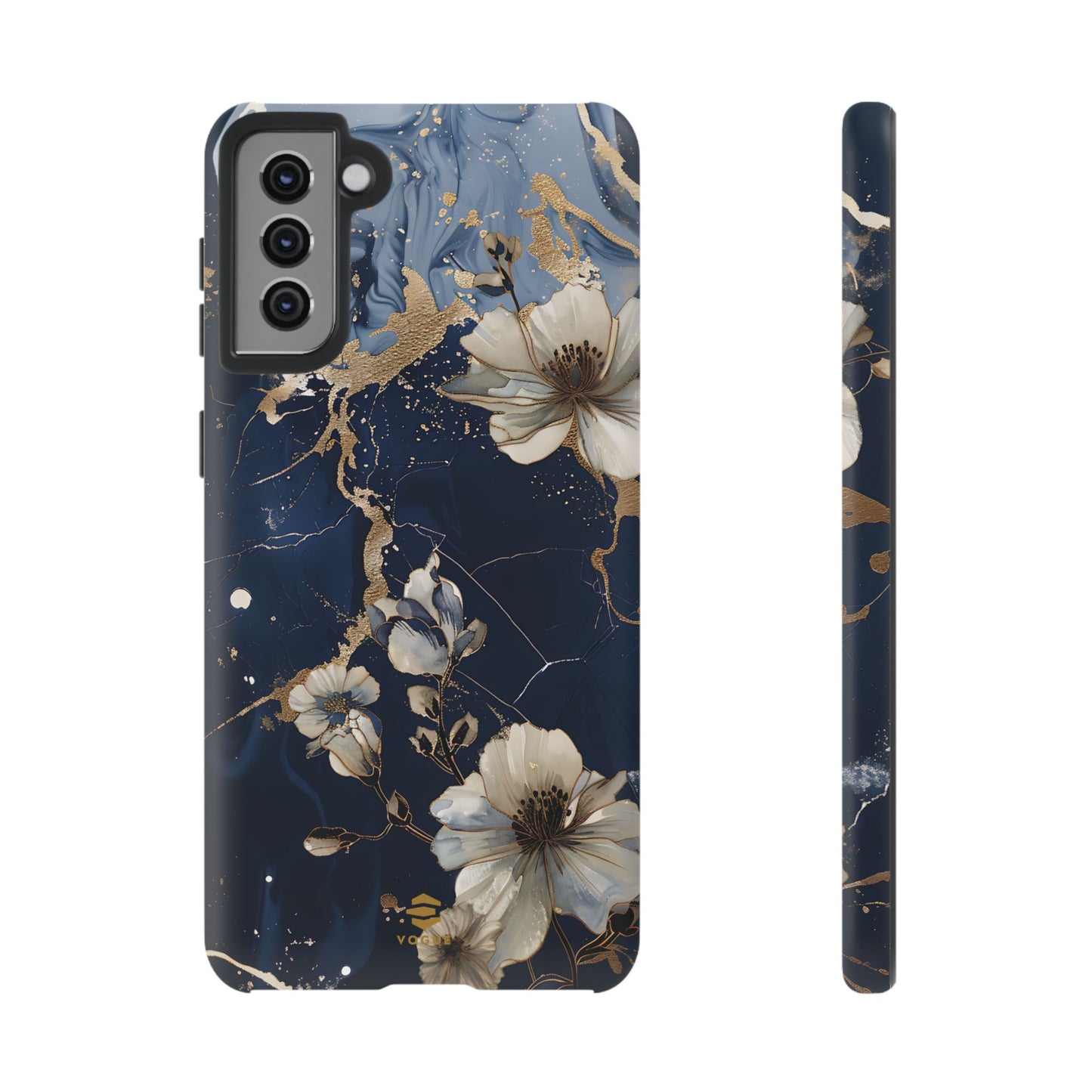 Funda Samsung con diseño floral de mármol