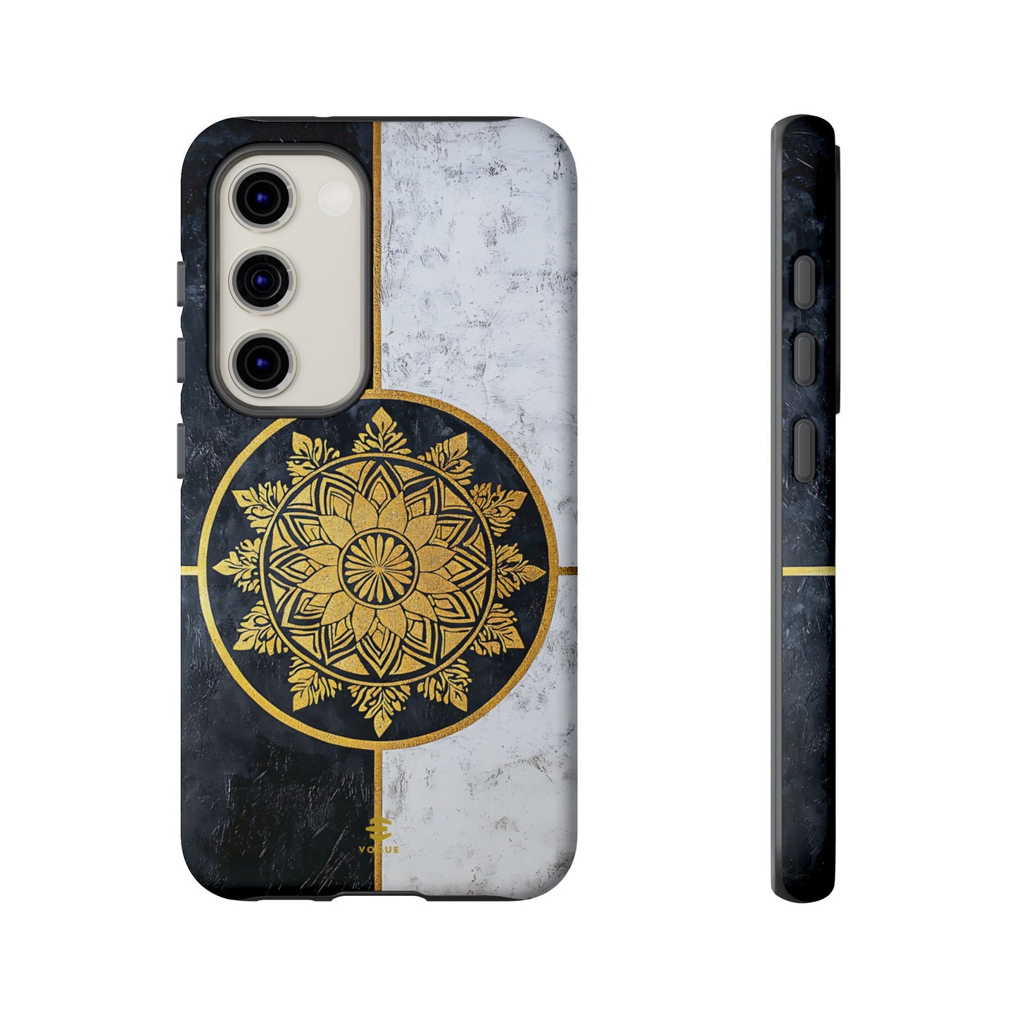 Funda para Samsung con diseño de mandala dorado