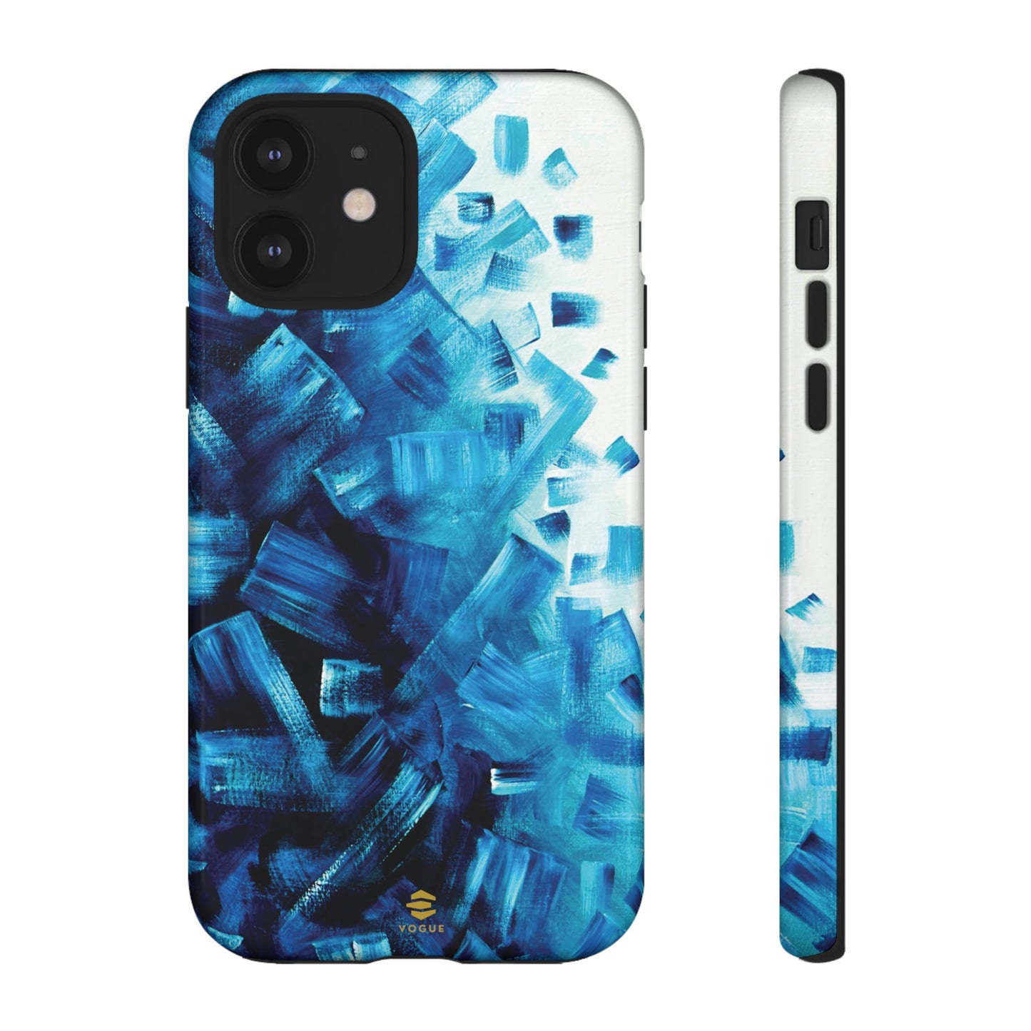 Funda para iPhone con diseño de océano pixelado en azul