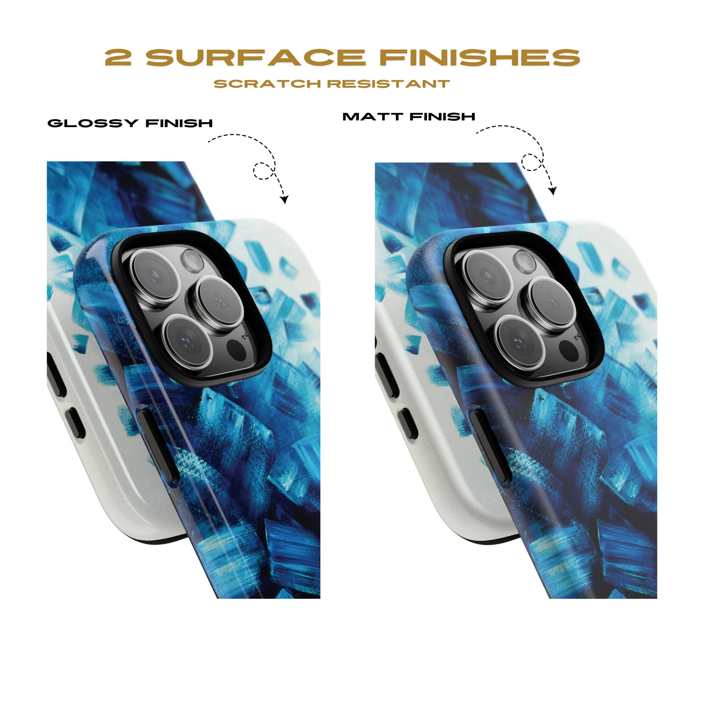 Funda para iPhone con diseño de océano pixelado en azul