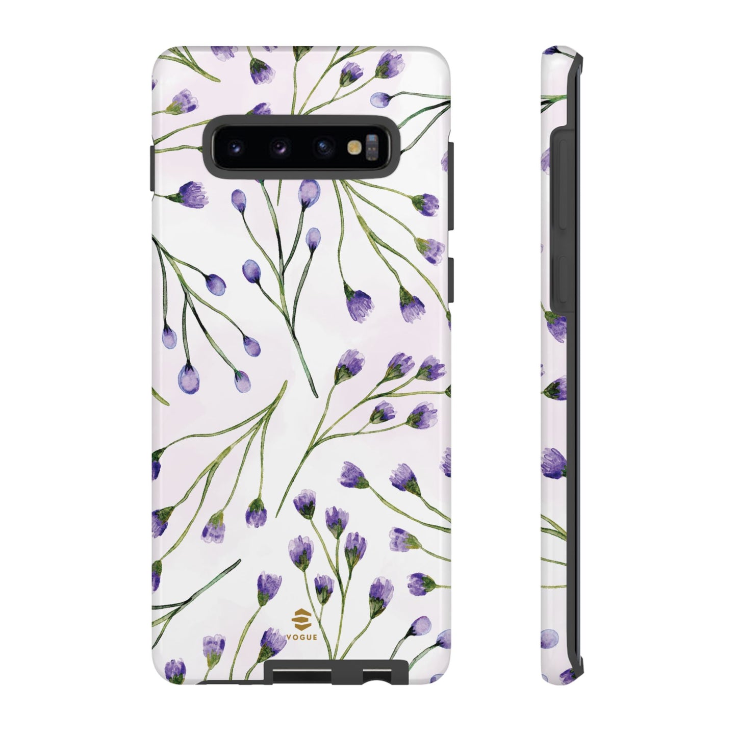 Funda para Samsung con diseño de flores de color lila