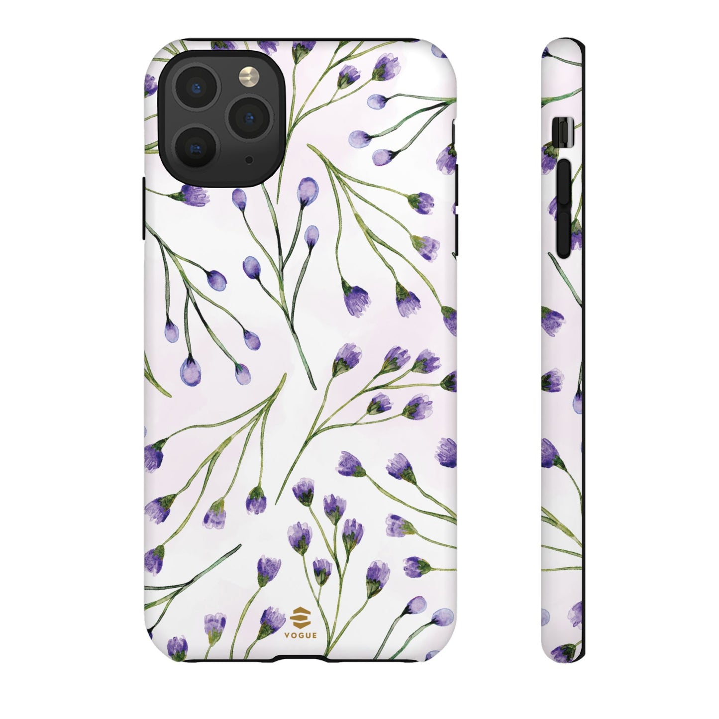 Funda para iPhone con diseño de flores de color lila