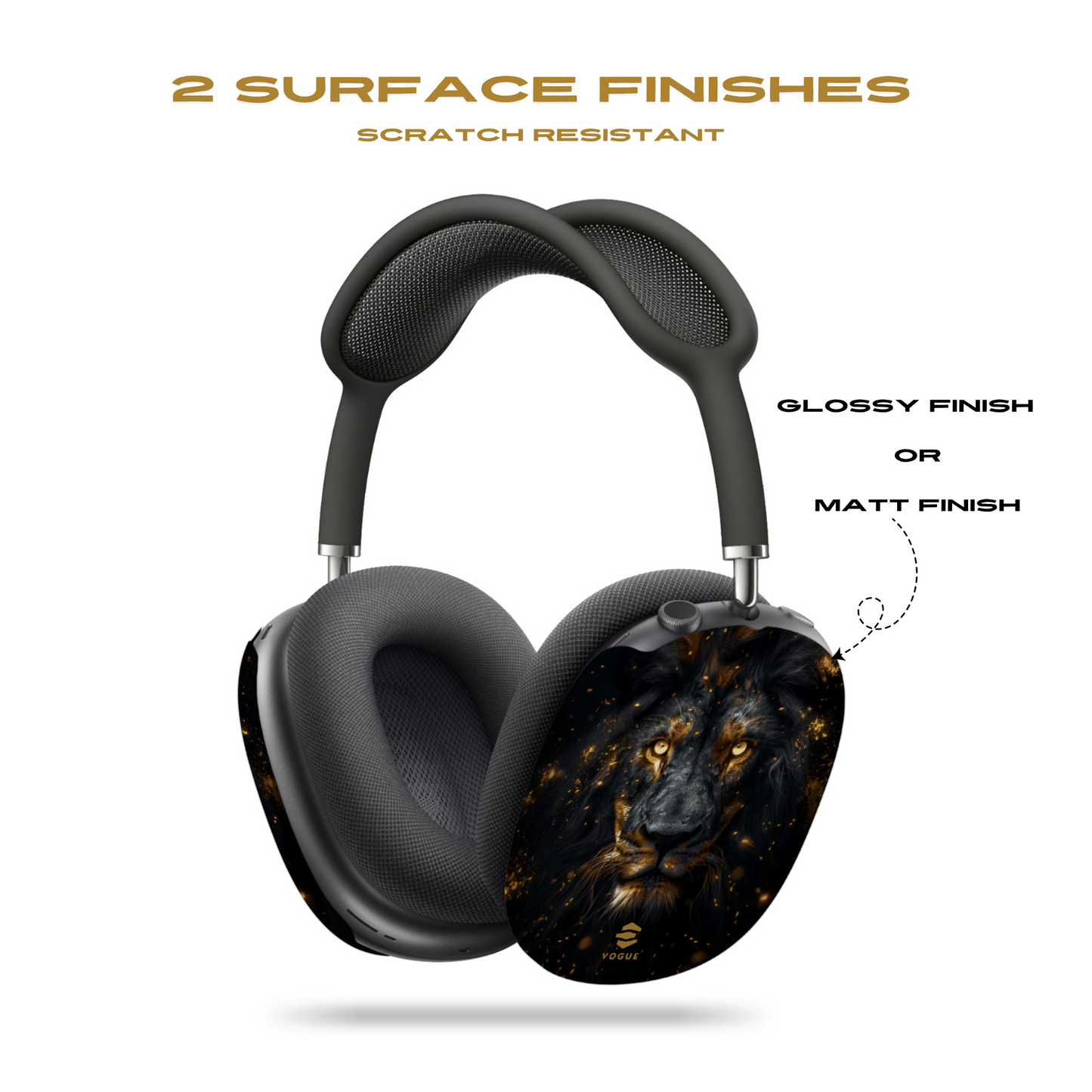 Fundas para AirPod Max con diseño de león negro