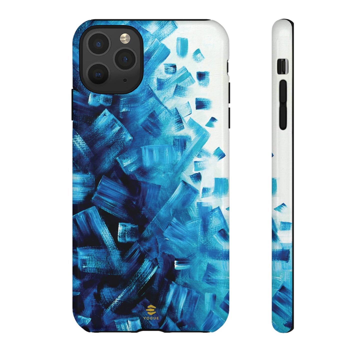 Funda para iPhone con diseño de océano pixelado en azul