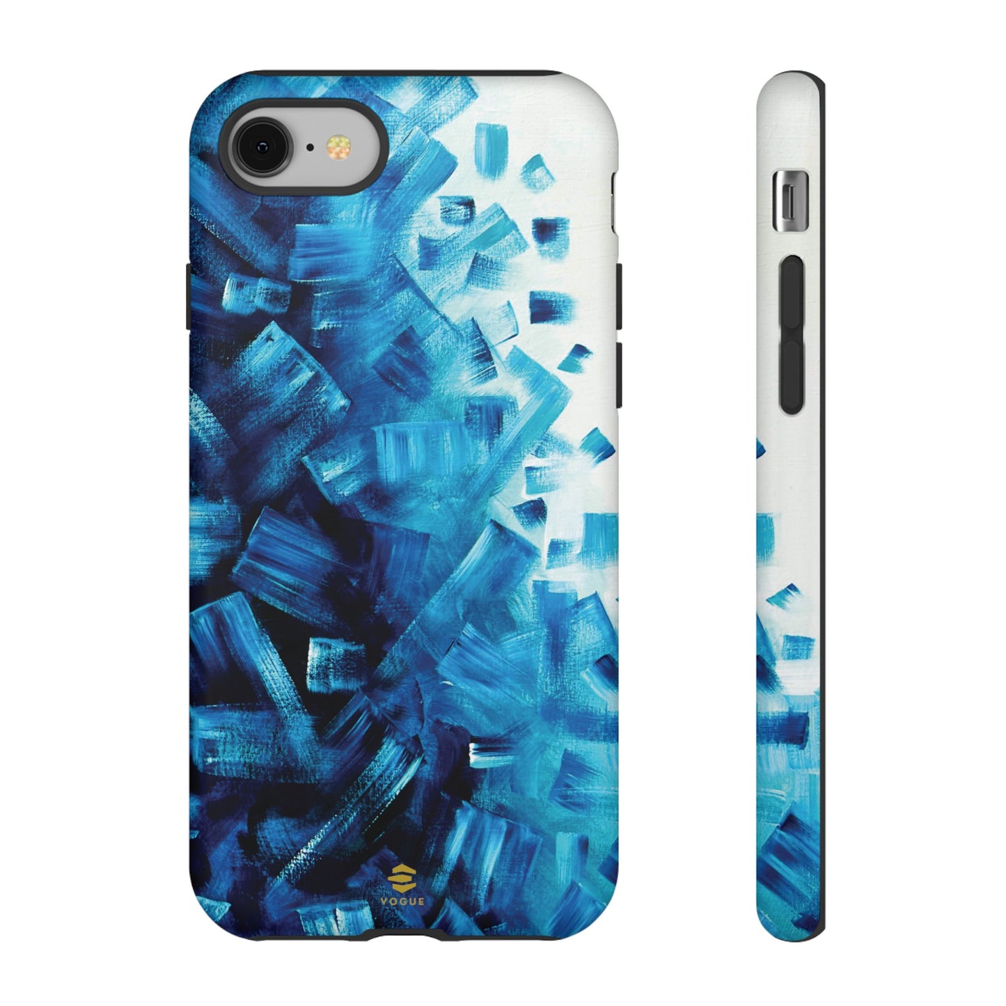 Funda para iPhone con diseño de océano pixelado en azul