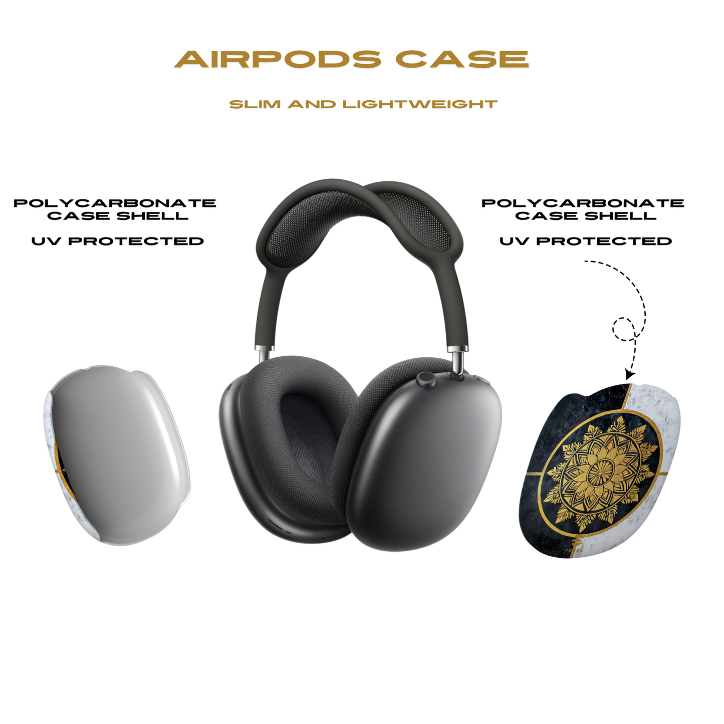 Goldene Mandala Art AirPod Max Hüllen