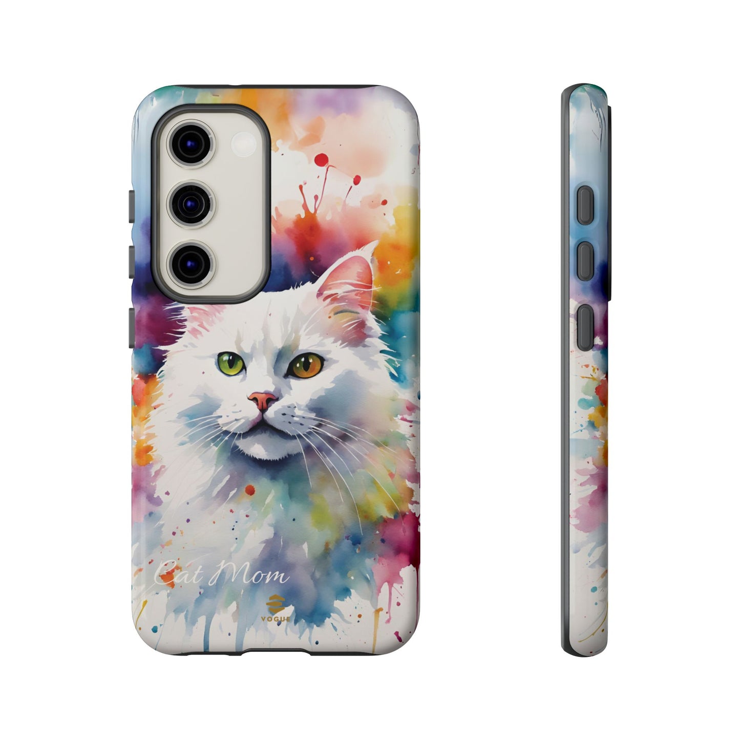 Custom White Cat Samsung Galaxy Tough Phone Case