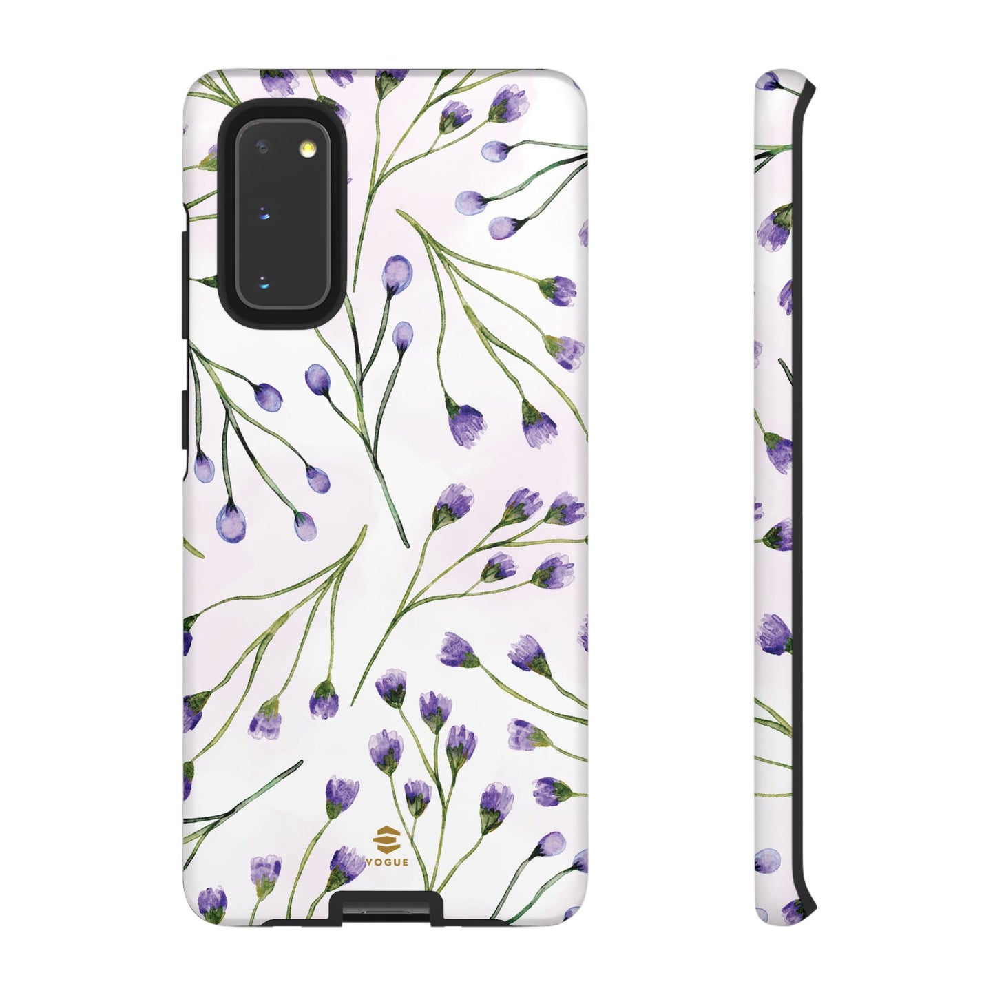 Funda para Samsung con diseño de flores de color lila