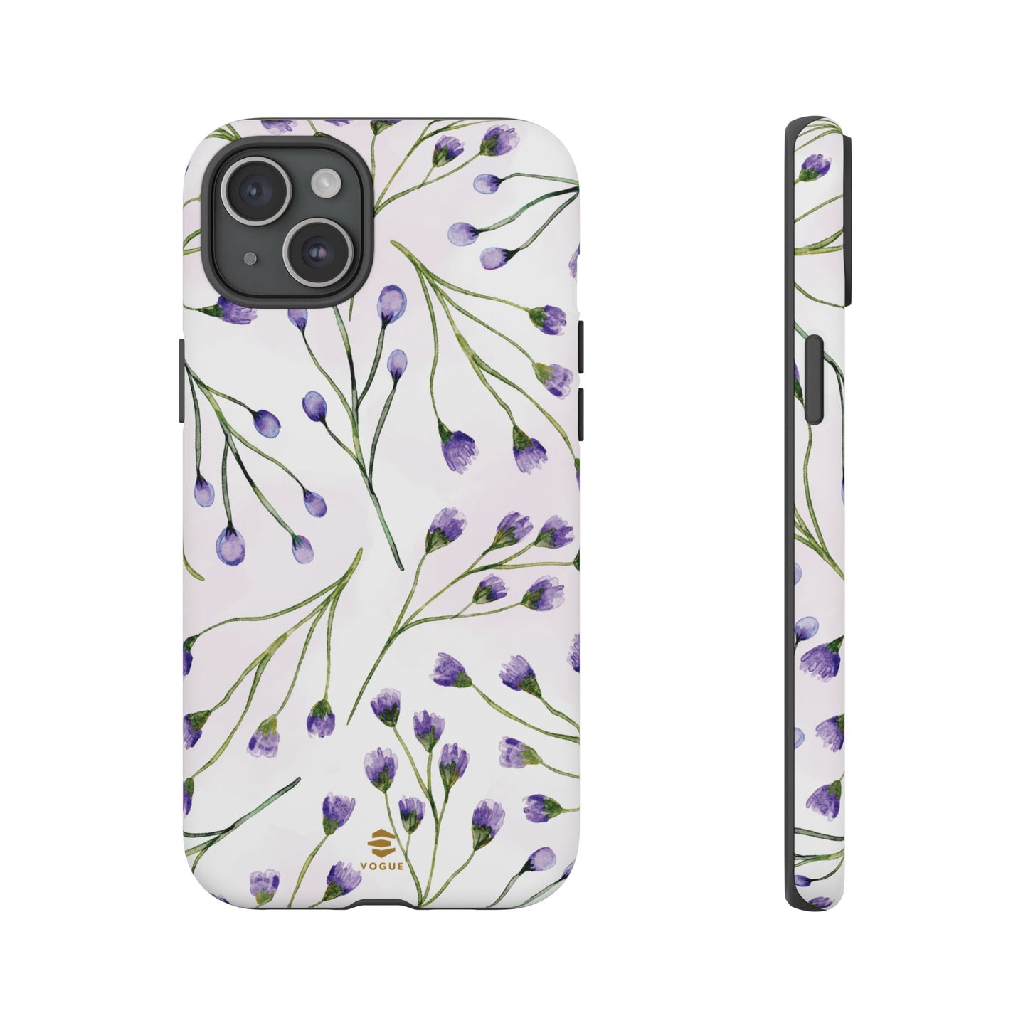 Funda para iPhone con diseño de flores de color lila
