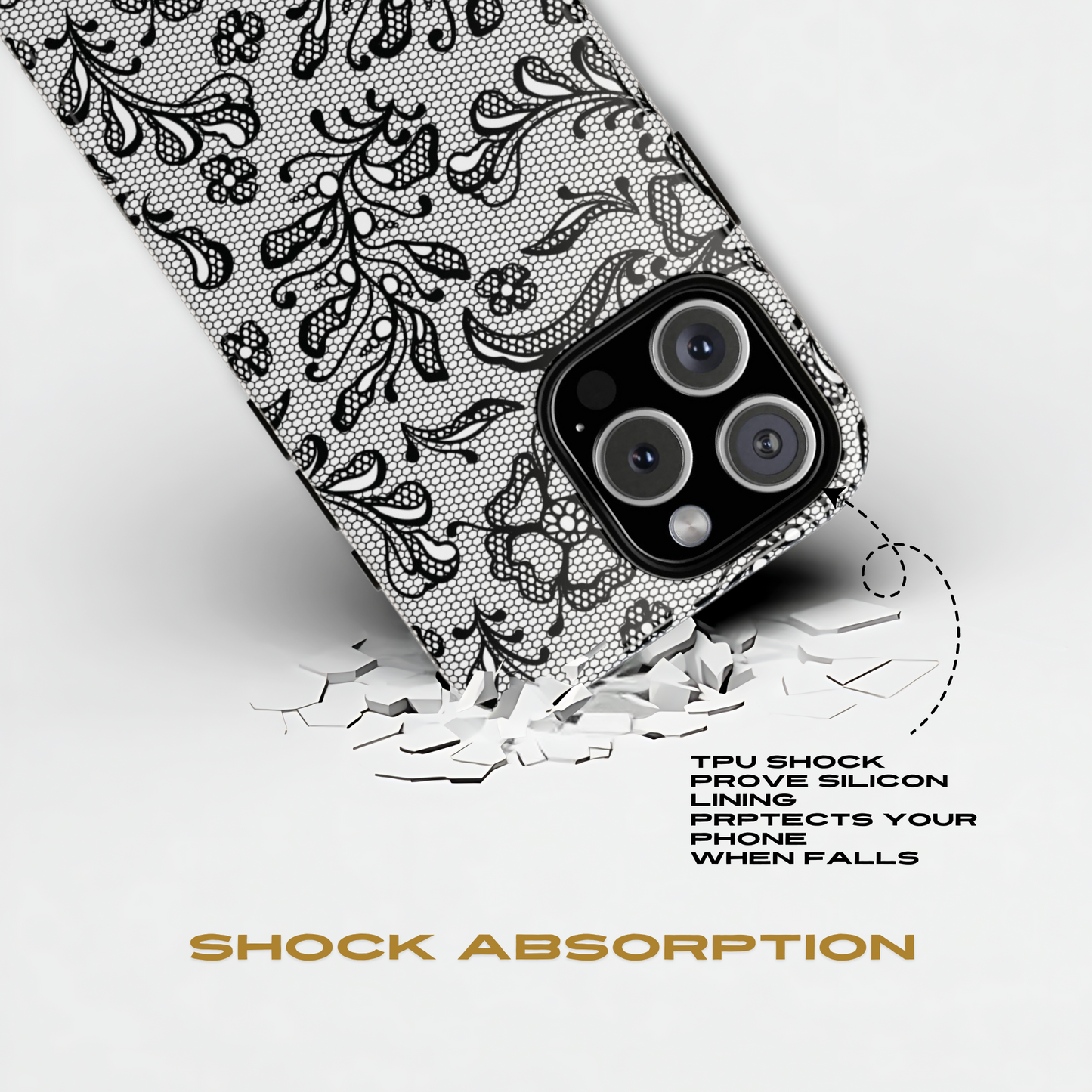 Funda para iPhone con encaje negro