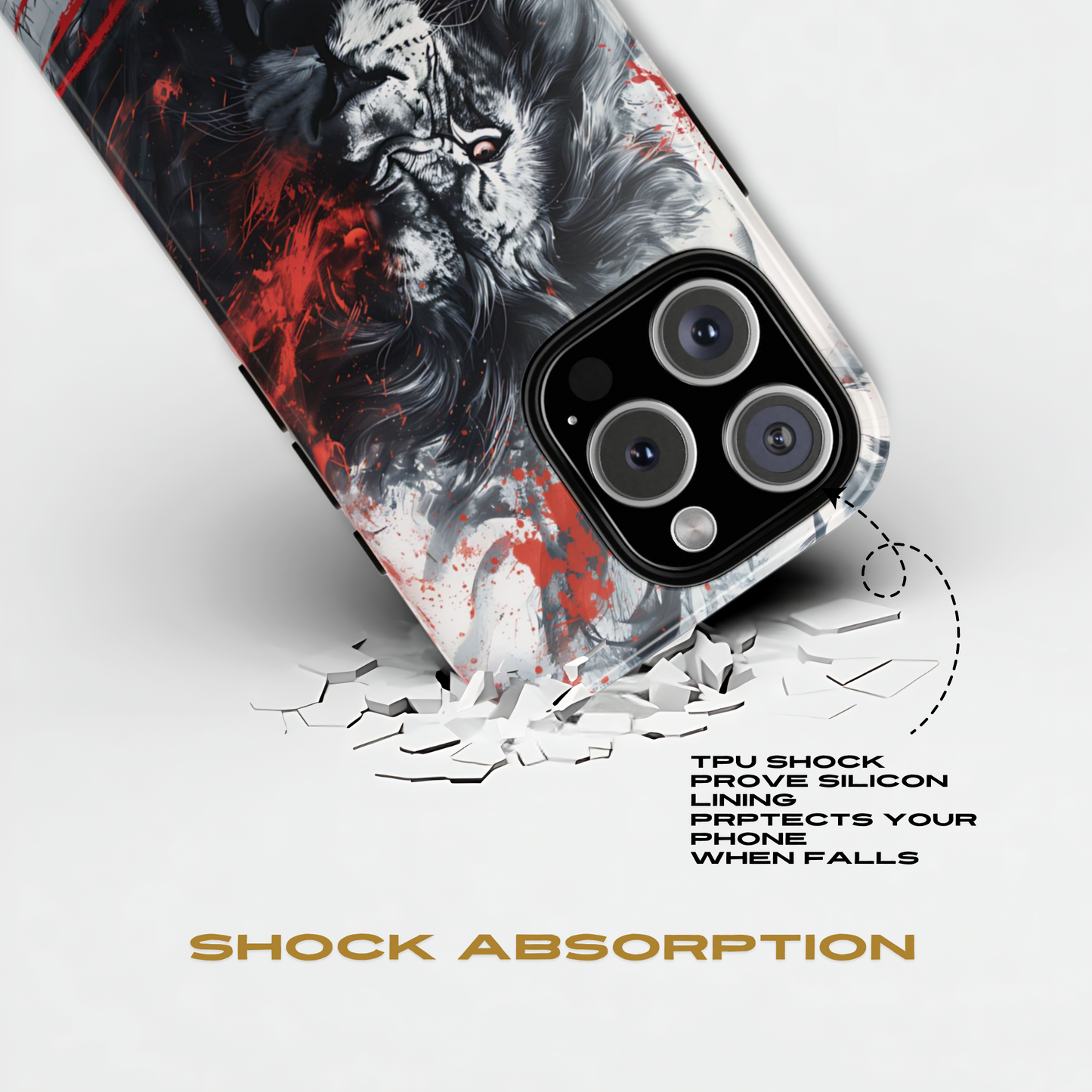 Funda para iPhone con diseño de león rugiente